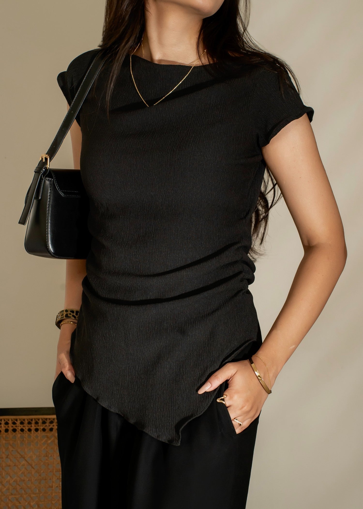 georgette Top in Black
