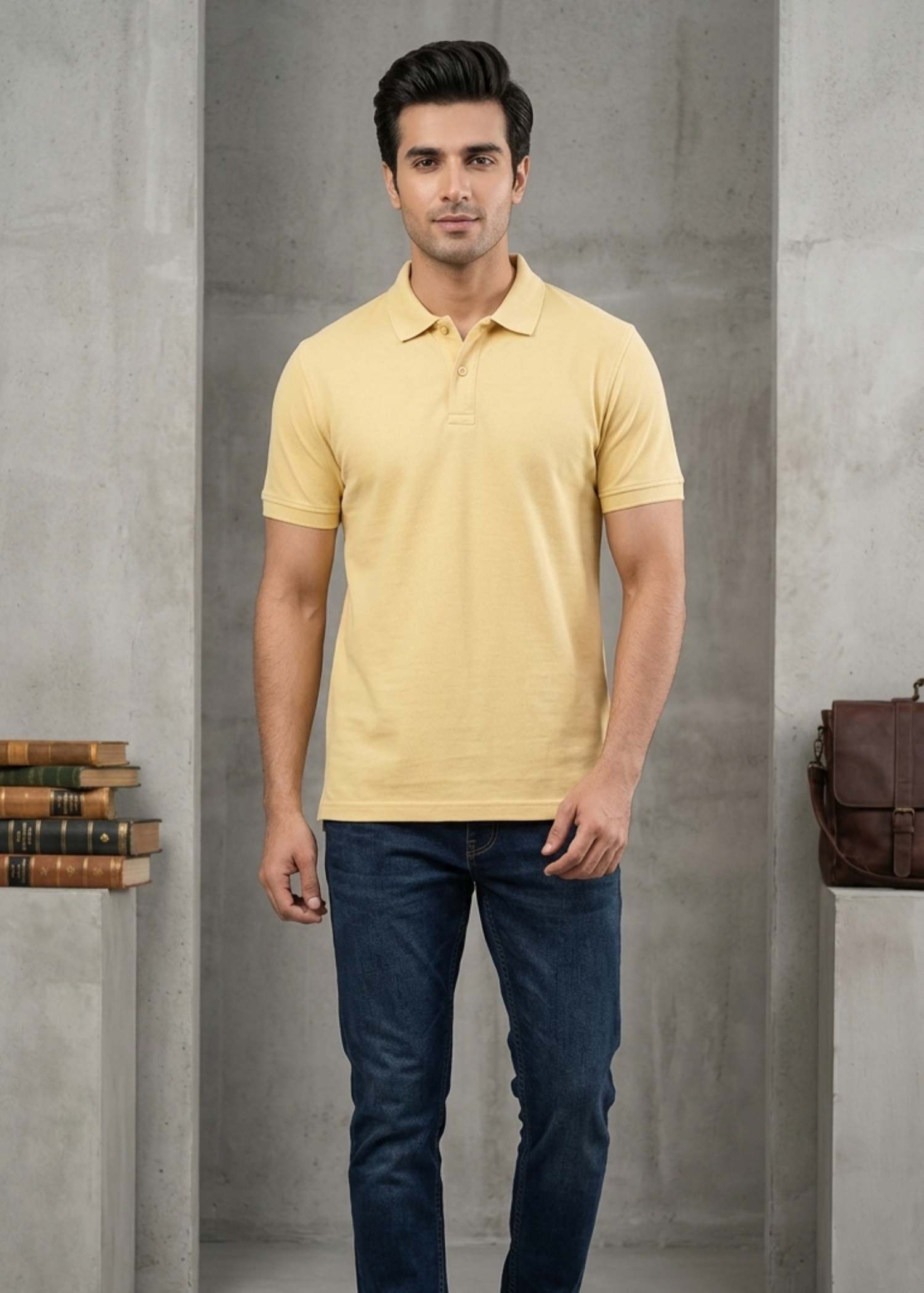 cotton Polo Shirt in Mellow yellow