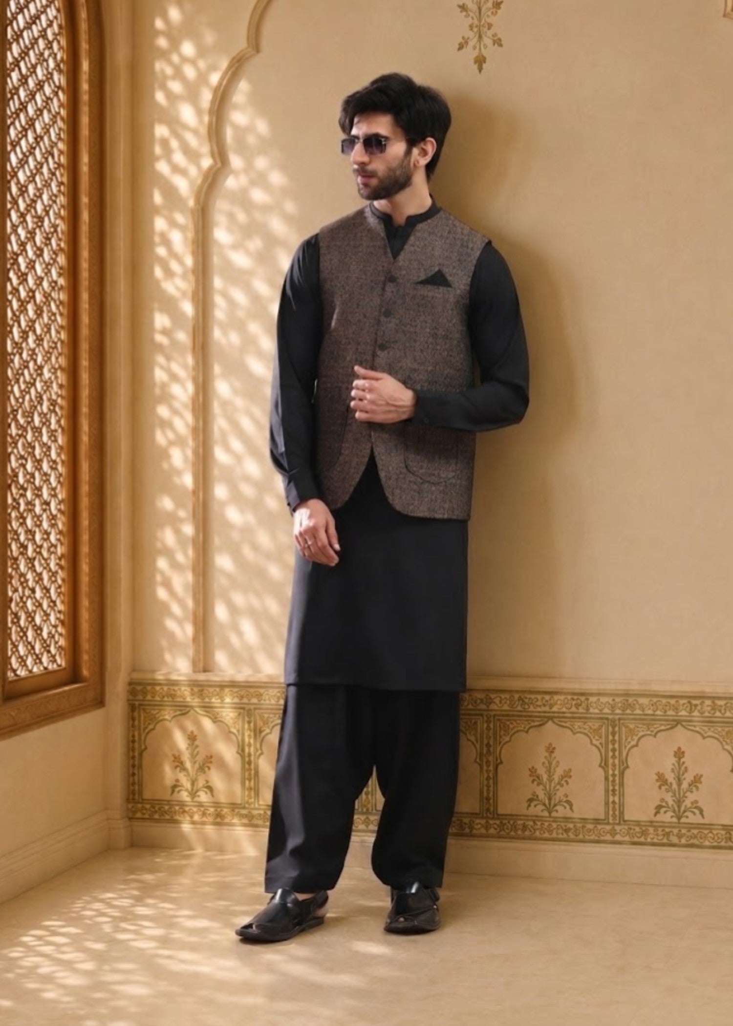 suiting Waistcoat in Mocha brown