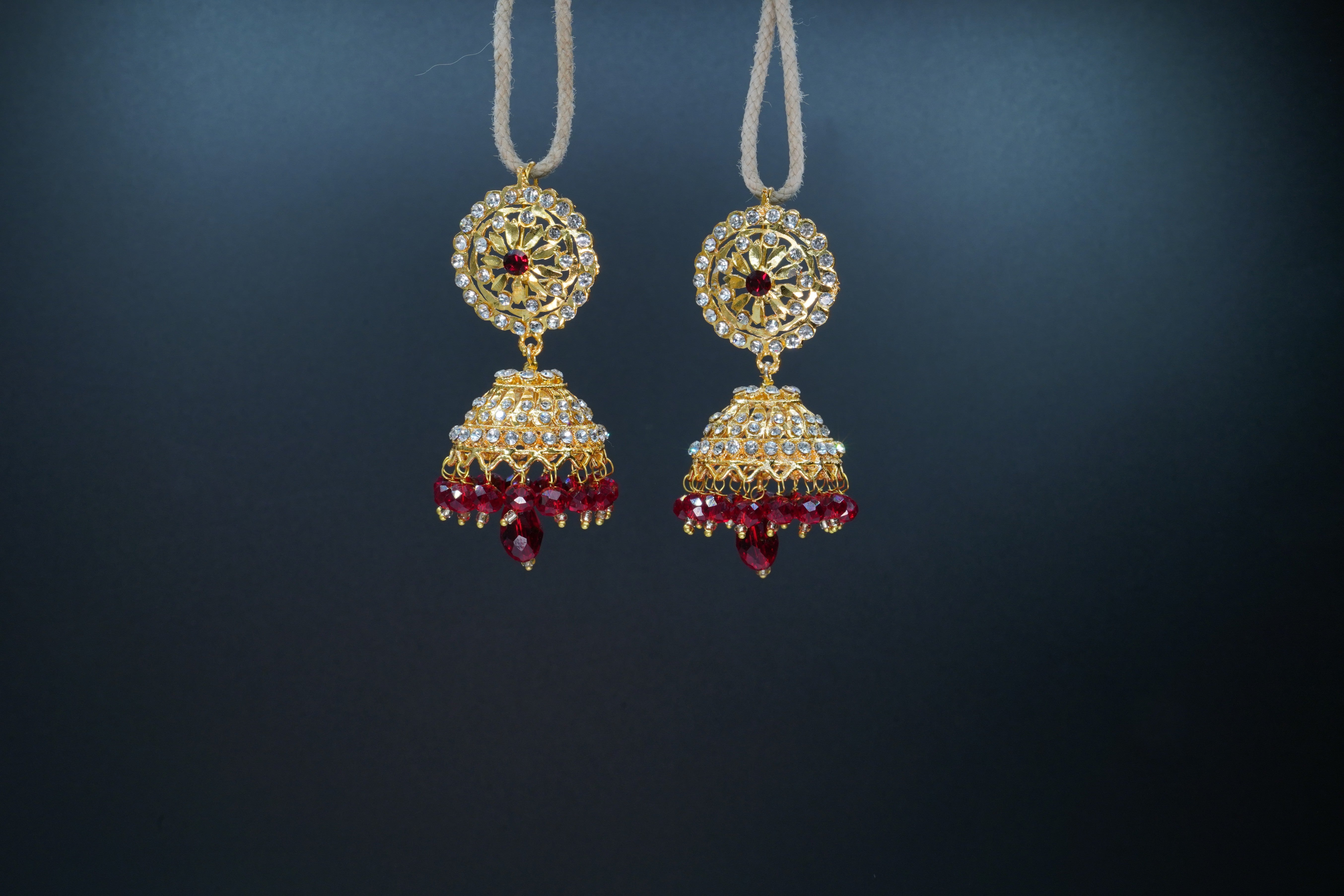 Earrings in Red, golden orange Color by - Trendy Women Earrings WTJ5657