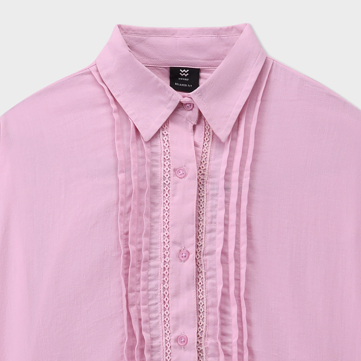 cotton dobby Top in Baby pink
