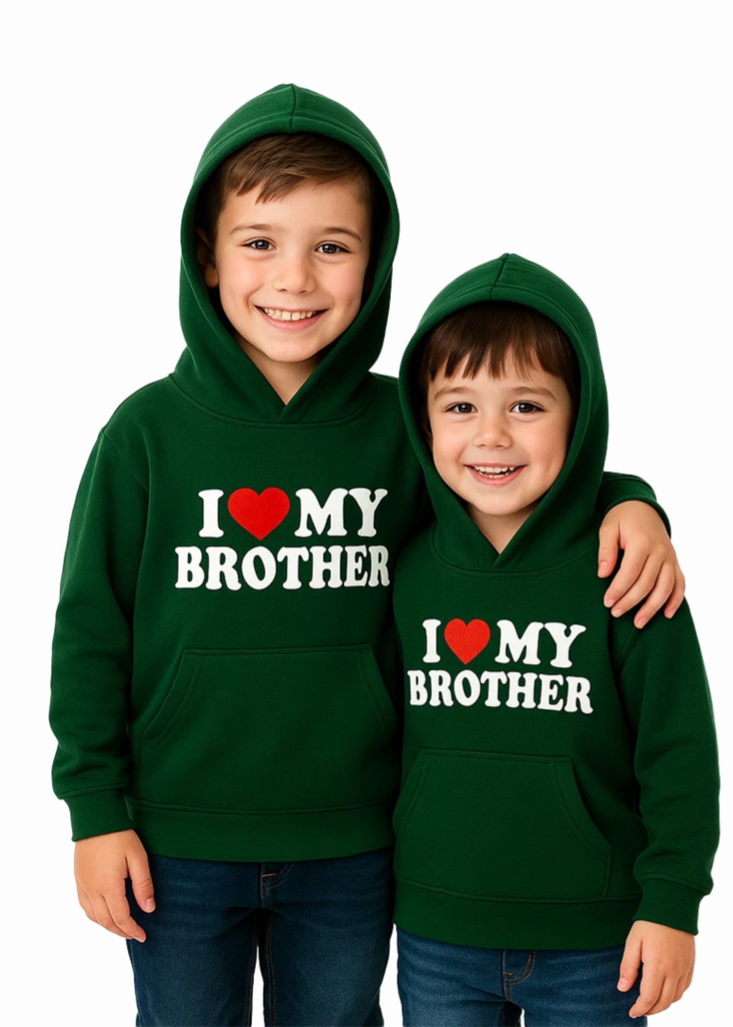 fleece Hoodie in Dark green