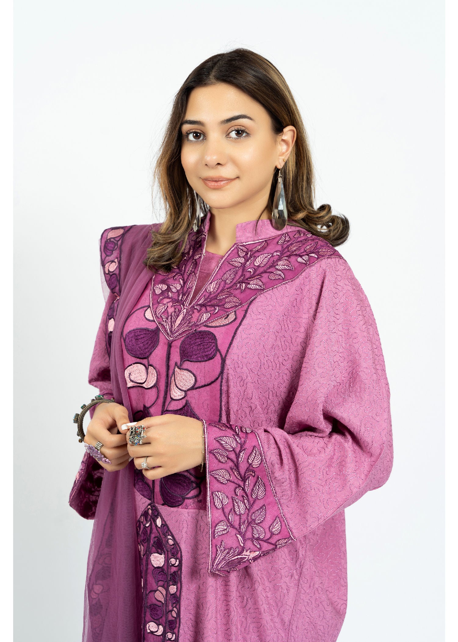 cotton net Kurta Set in Purple