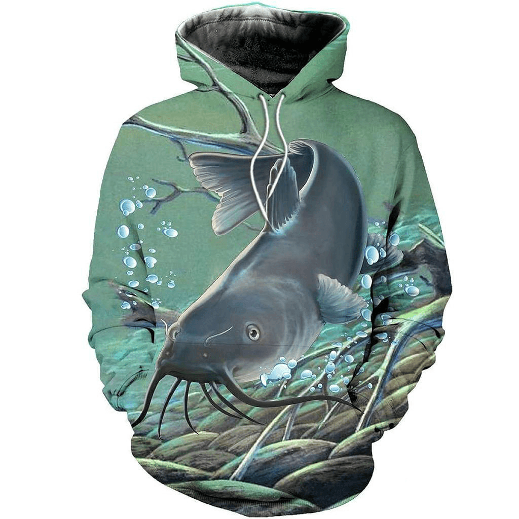 Fishing Enthusiasts Hoodie Digital Printing Outdoor Sports Loose Hoodie with Hood