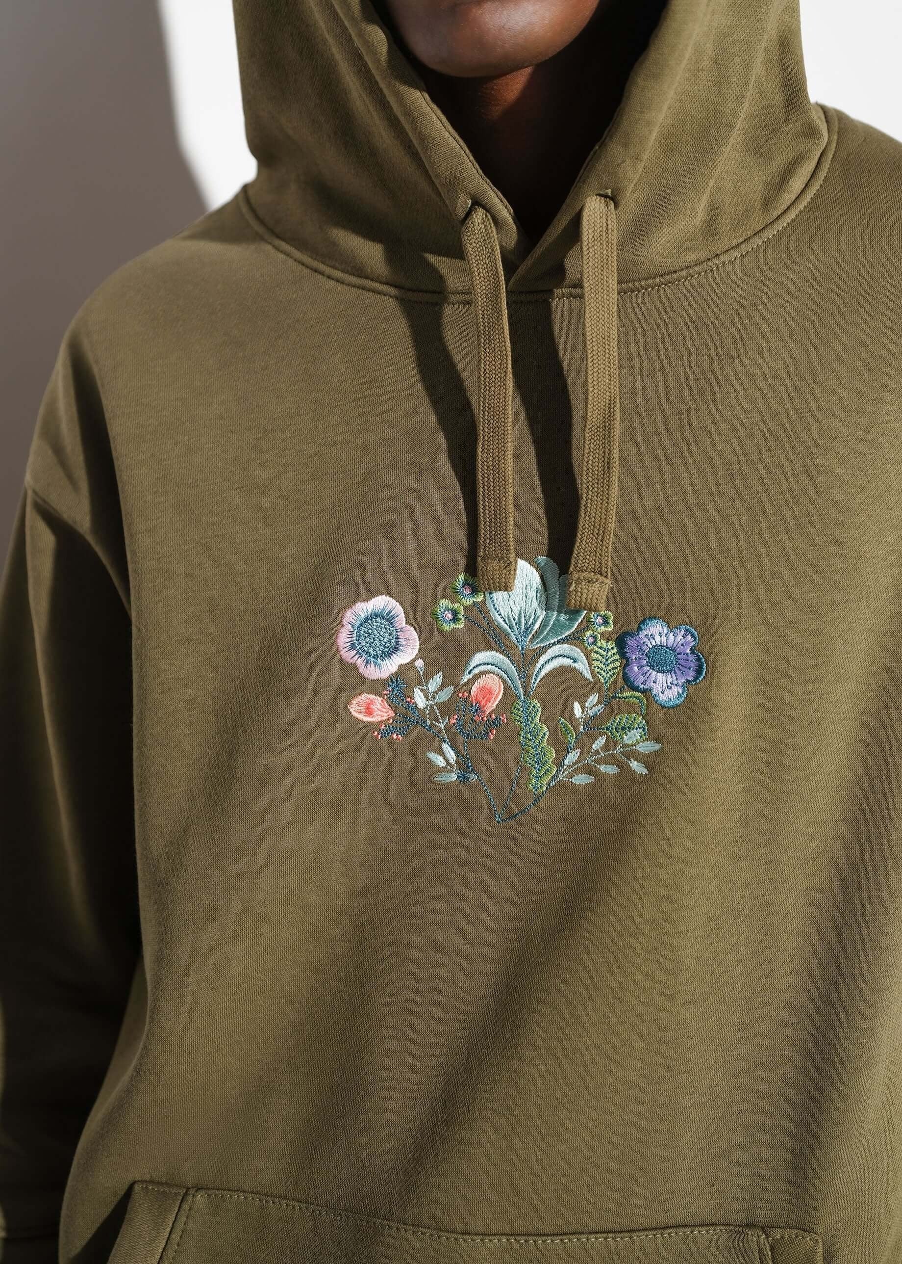 fleece Hoodie in Sage green
