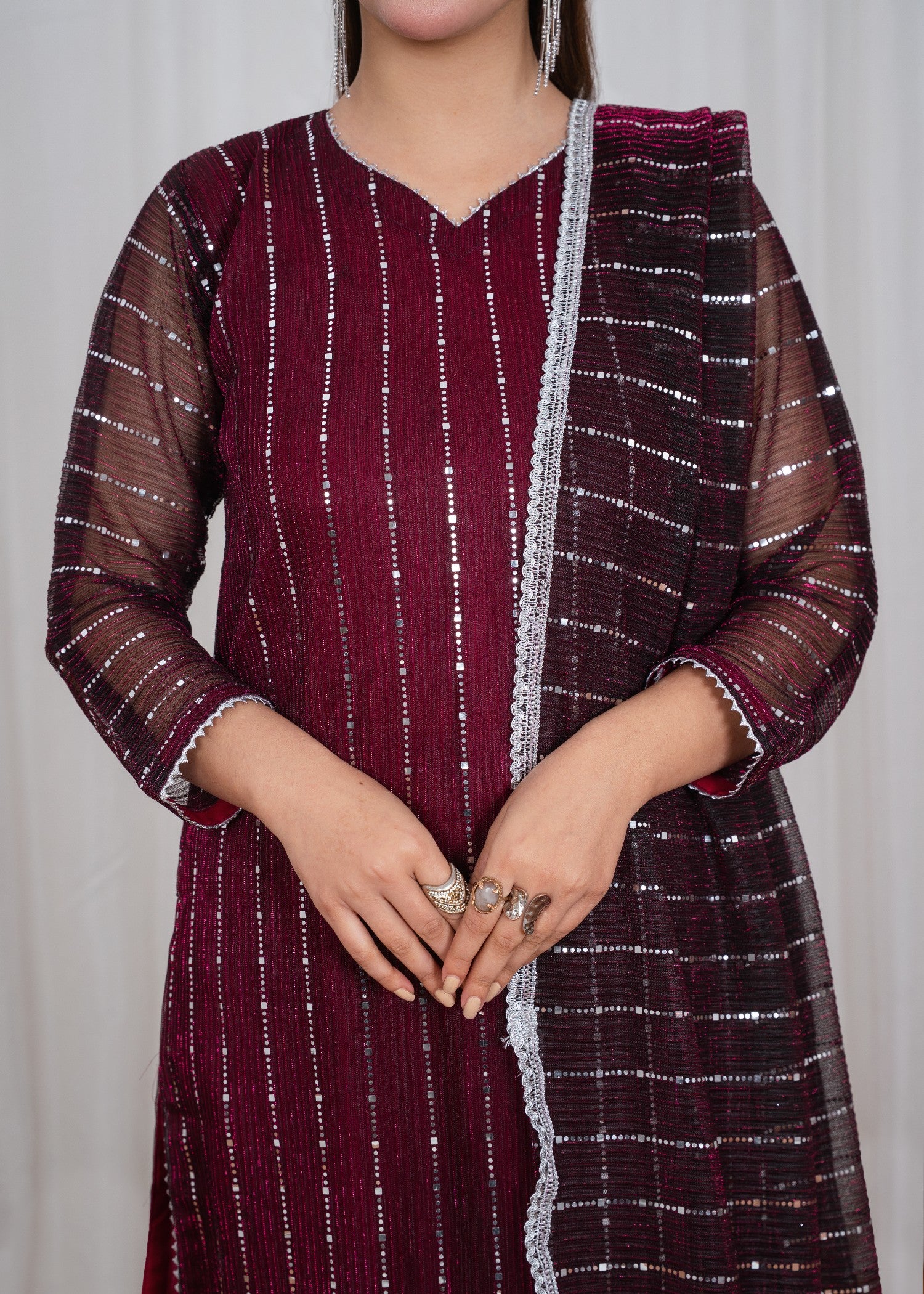 moonlight Kurta Set in Wine