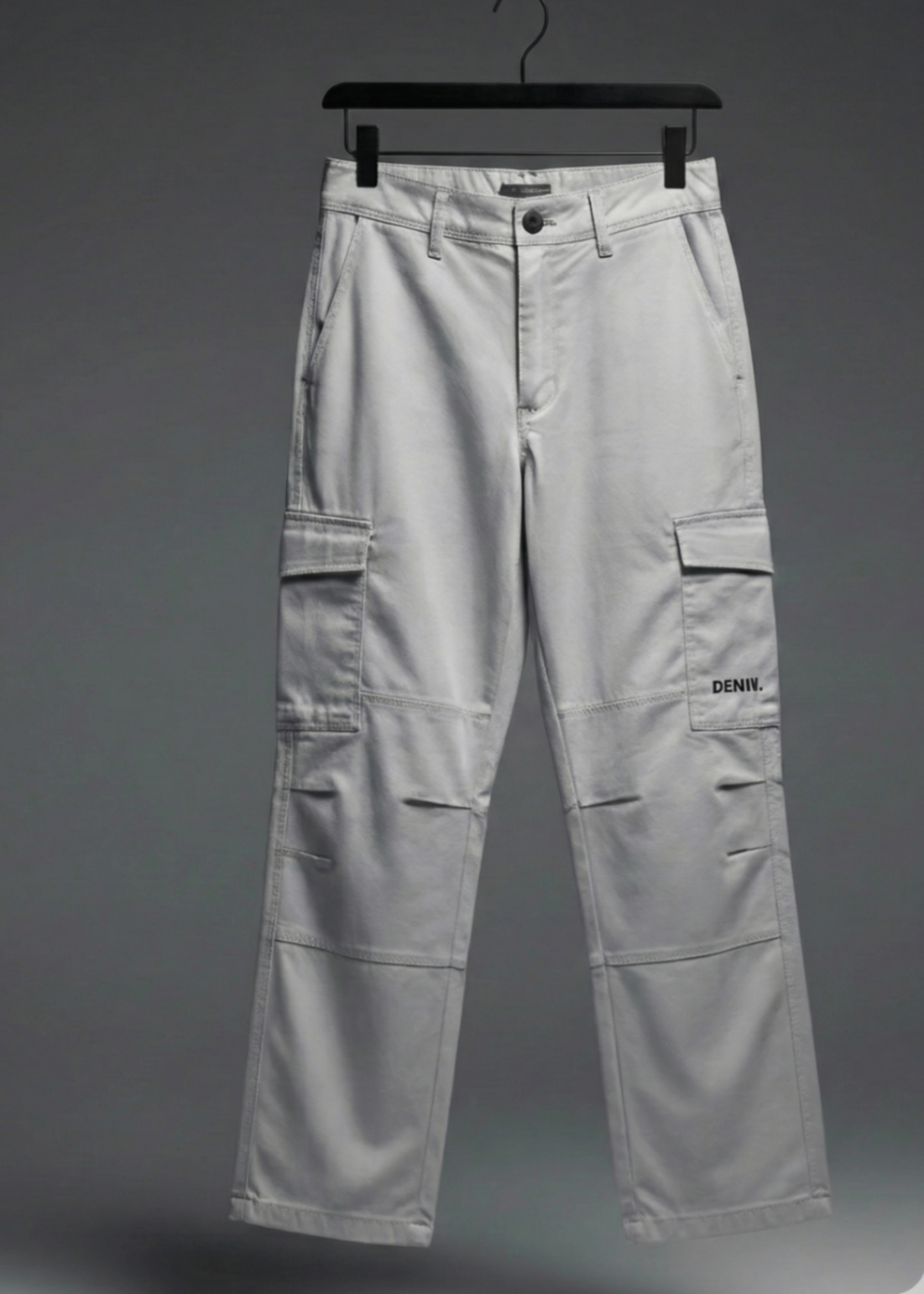 twill cotton Pants in Light grey