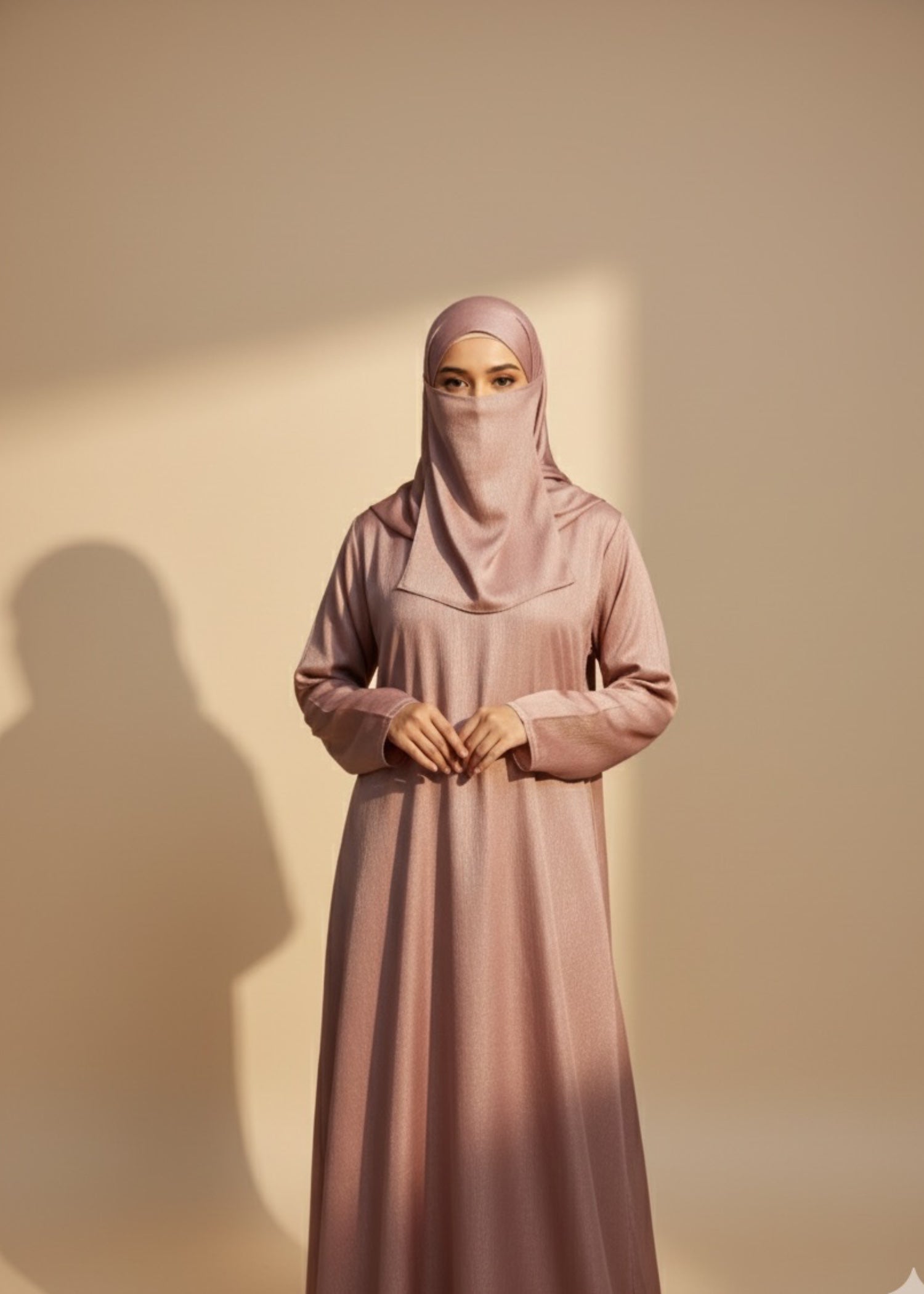 banarsi silk Hijab in Tea rose pink