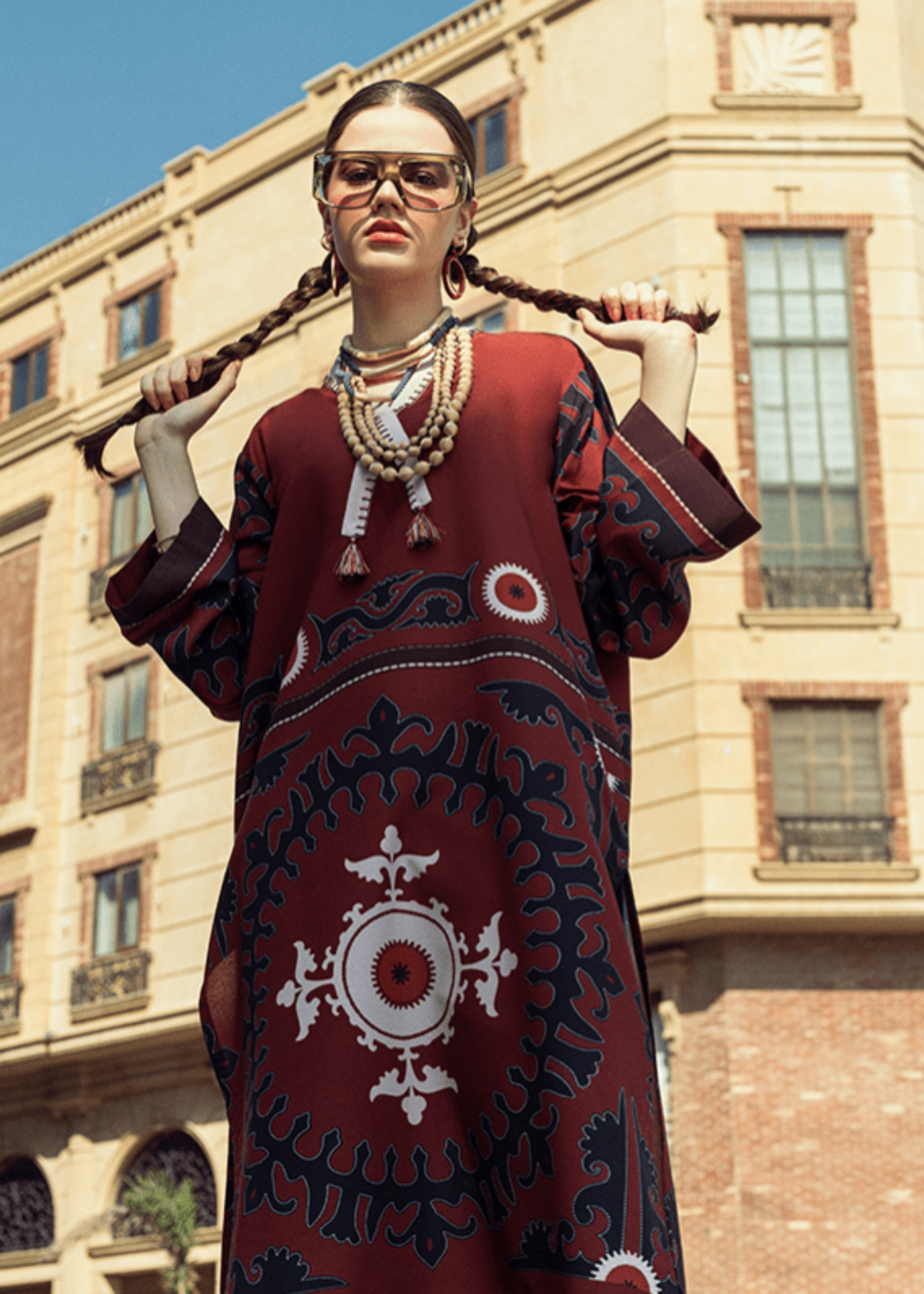 crepe silk Kurti in Wine red