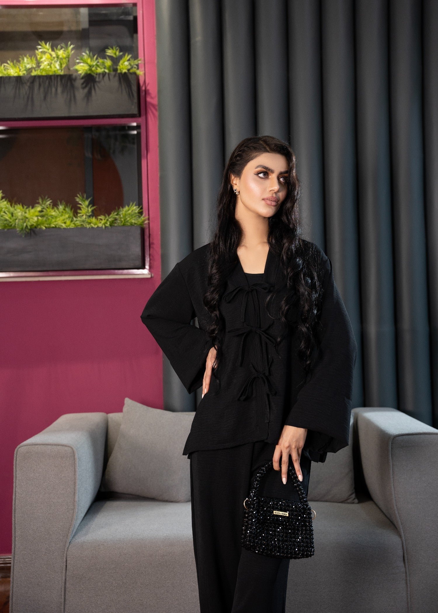 crepe georgette Co Ord Sets in Black
