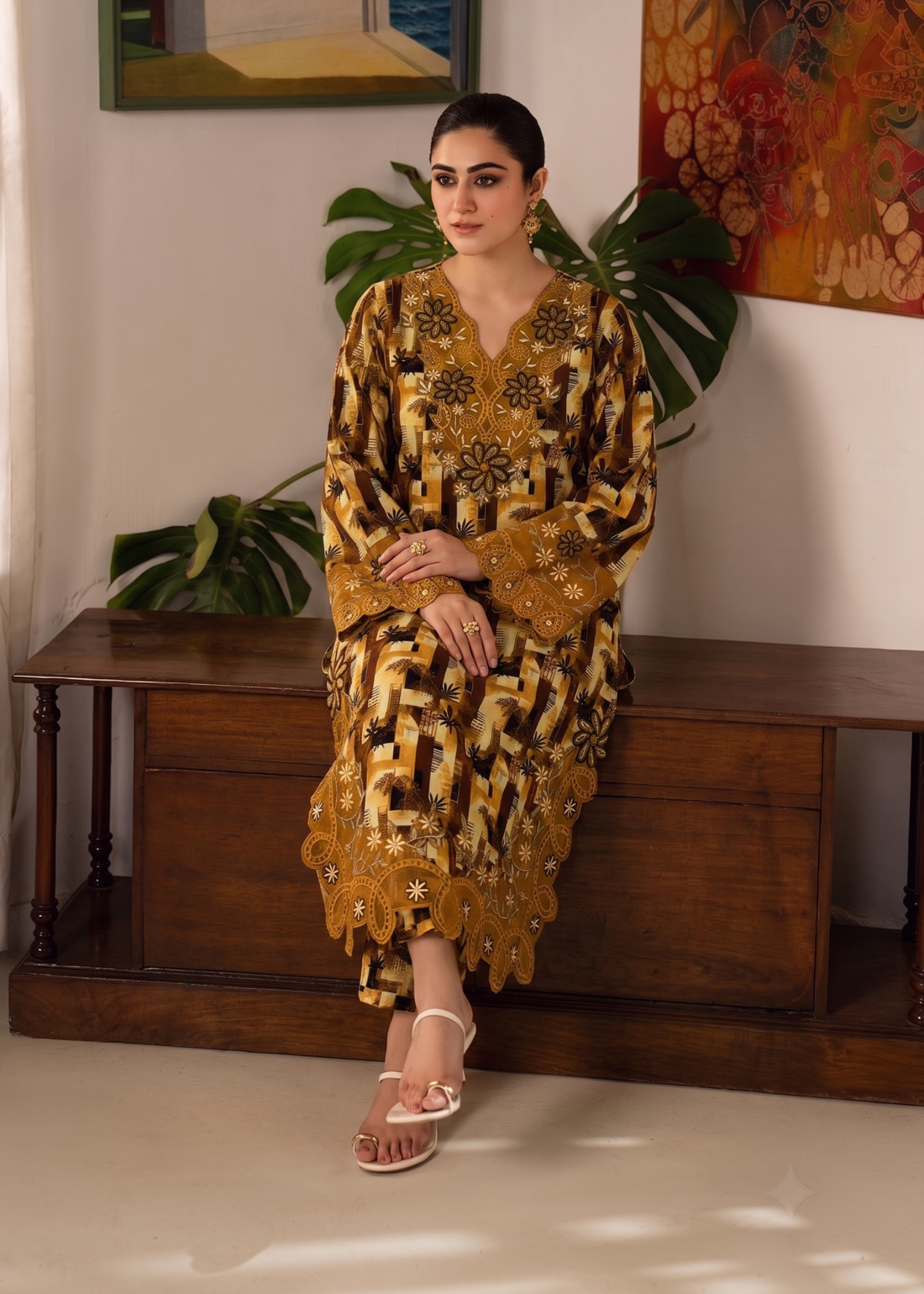 poly grip silk Co Ord Sets in Golden brown