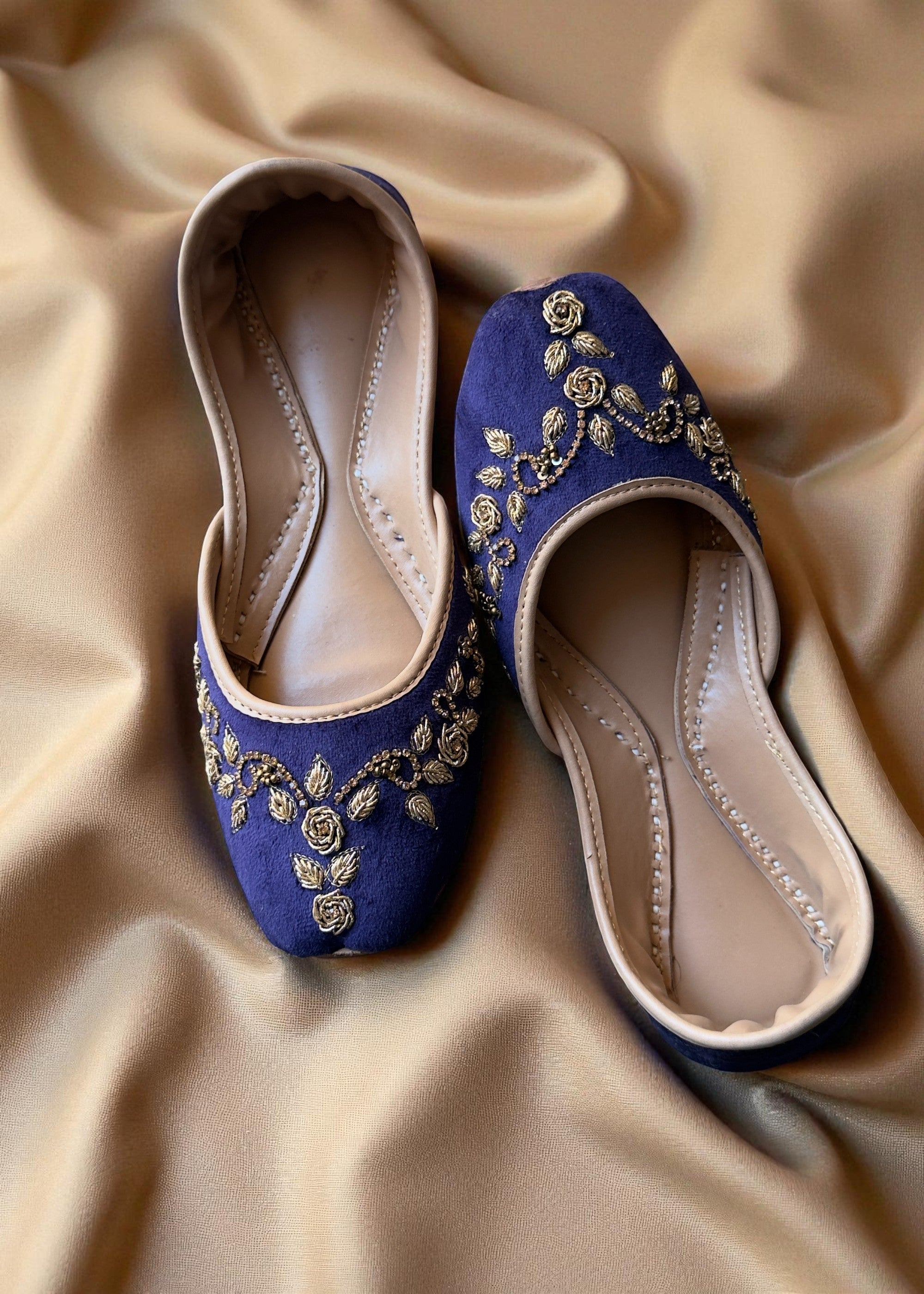 Khussa in Royal blue by - High Quality Women Khussa XGO8770