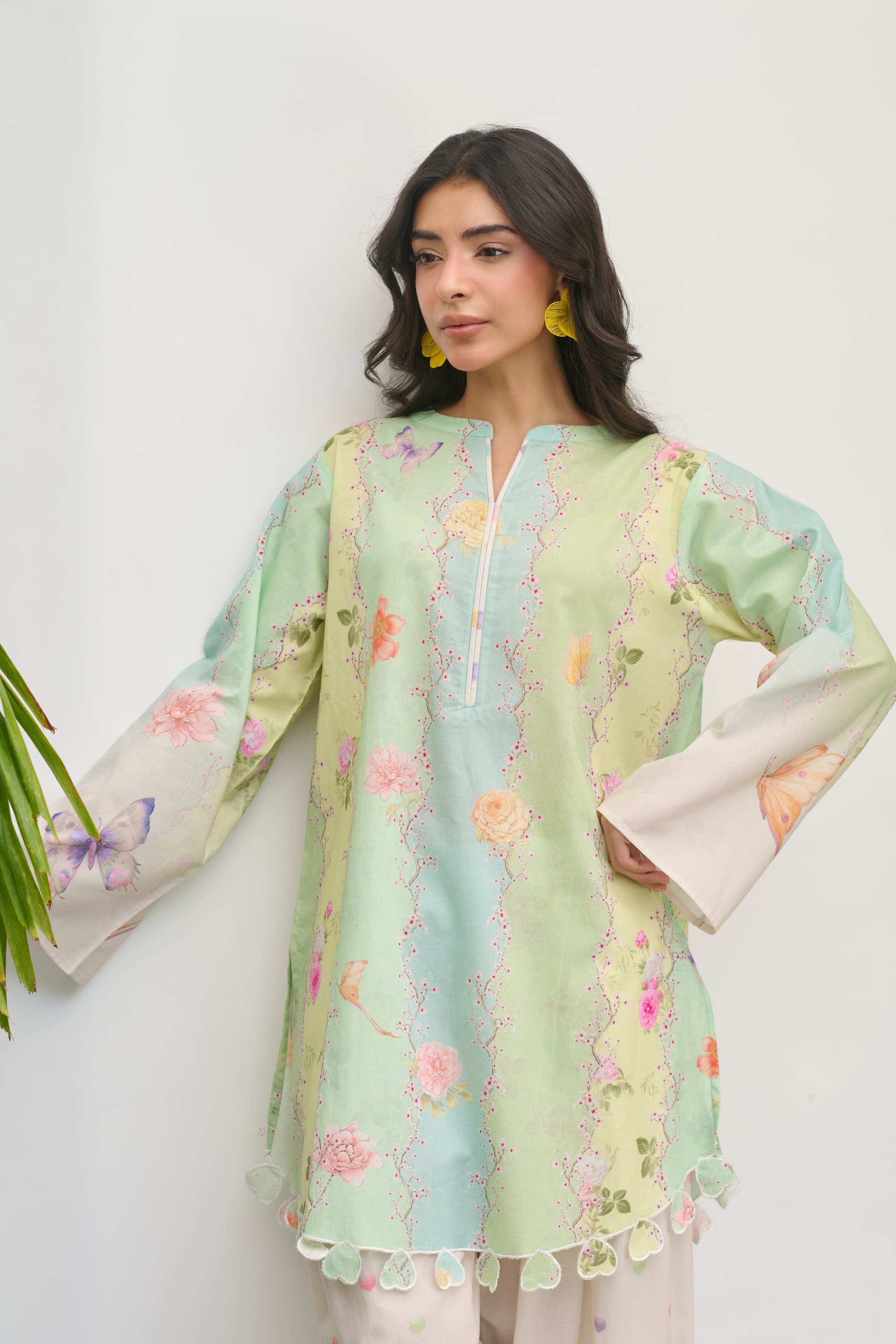lawn Co Ord Sets in Yellow green, pistachio green