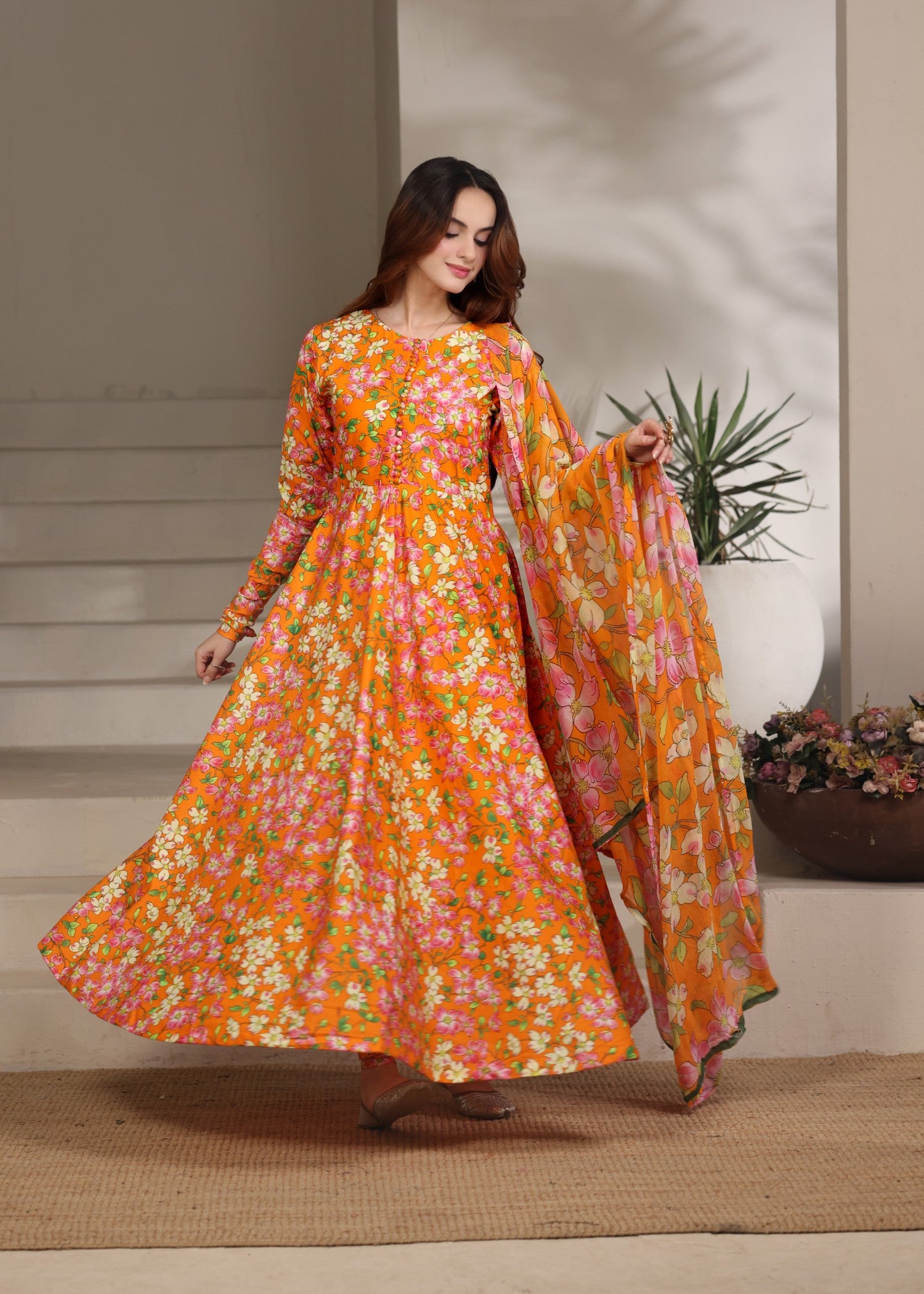 lawn Maxi in Orange