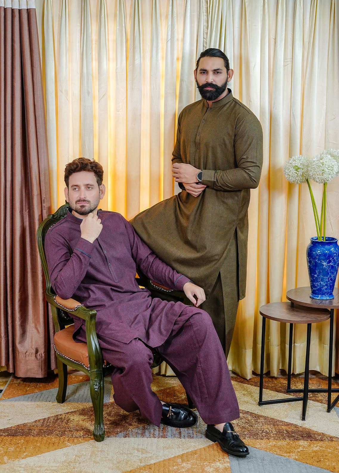 cotton viscose Shalwar Kameez in Burgundy