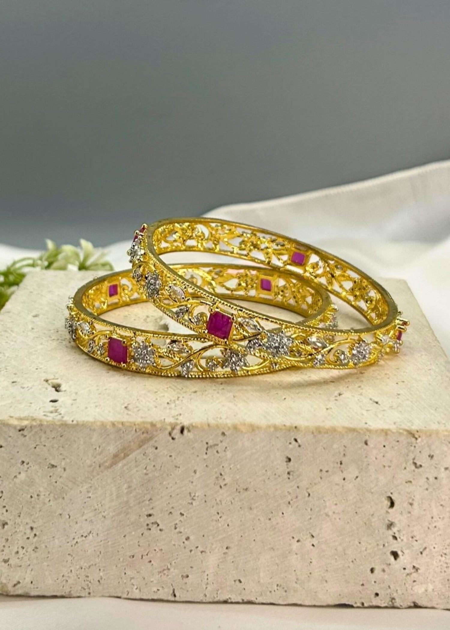 Bangles in Ruby red Color by - Trendy Women Bangles SHM6235