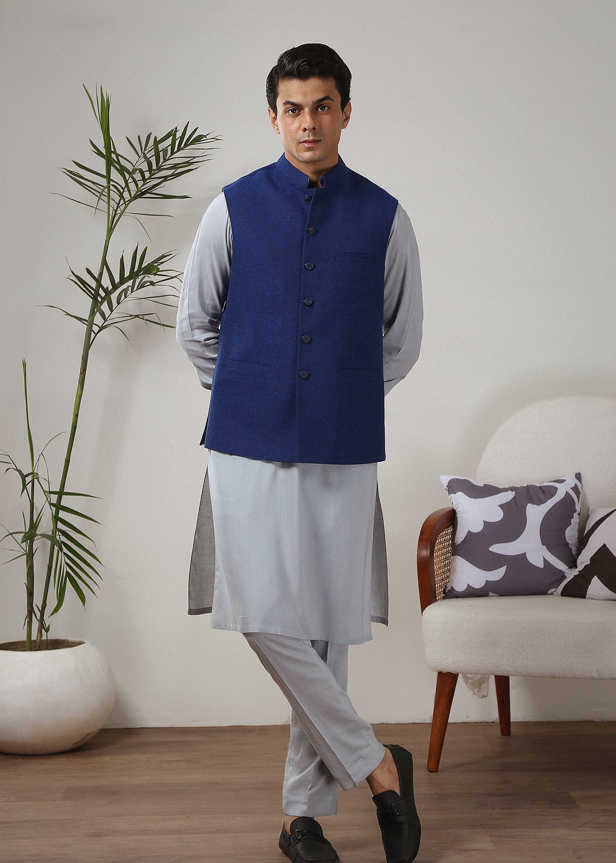 suiting Waistcoat in Royal blue