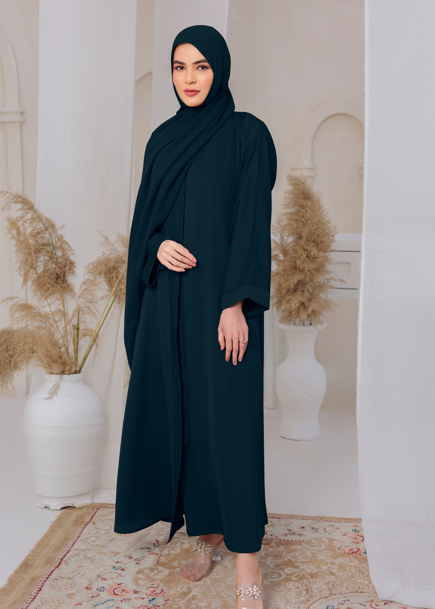 nidha Abaya in Blue