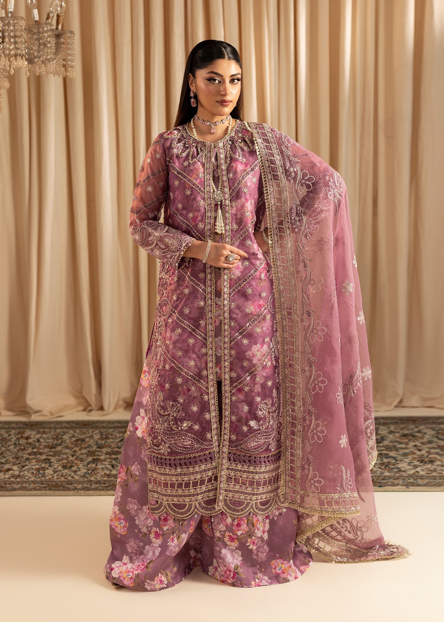 organza Gown in Mauve