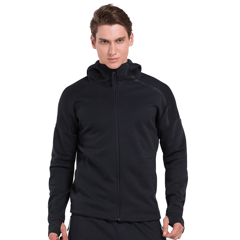 Sports Jacket Men'S and Women'S Long Sleeved Hooded Sweater Zipper Cardigan