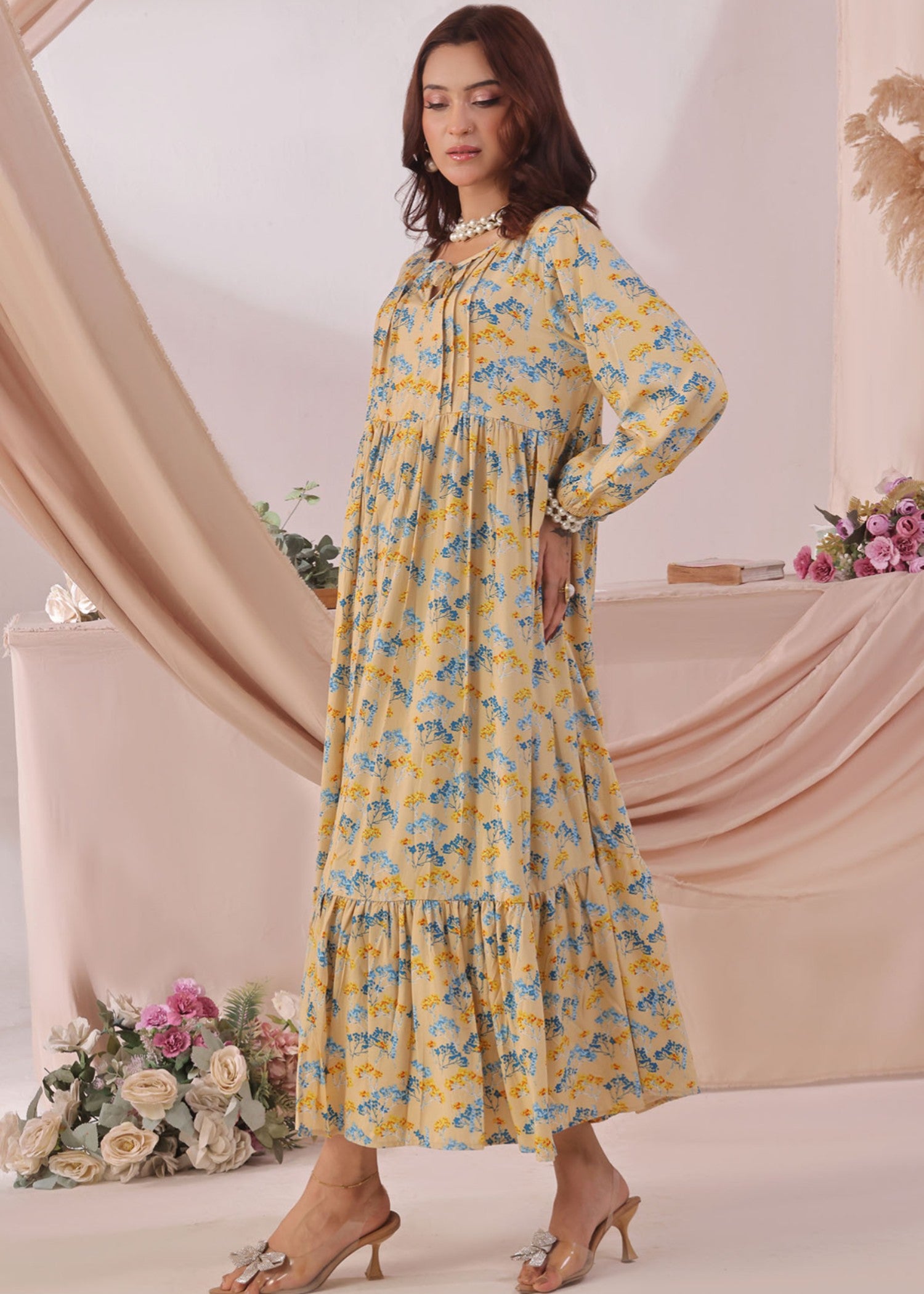 linen Dress in Beige