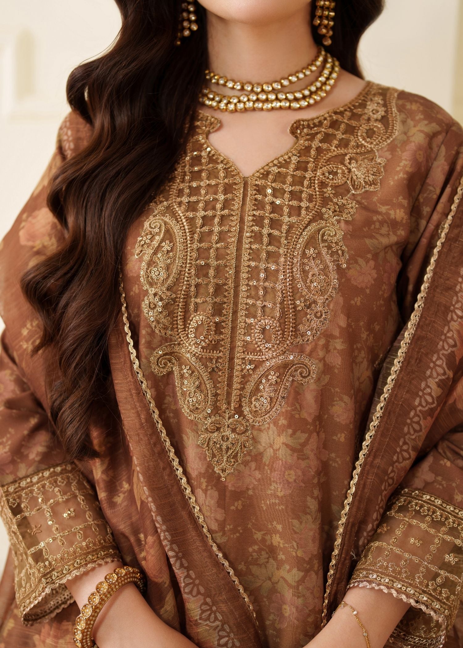 organza Kurta Set in Multi