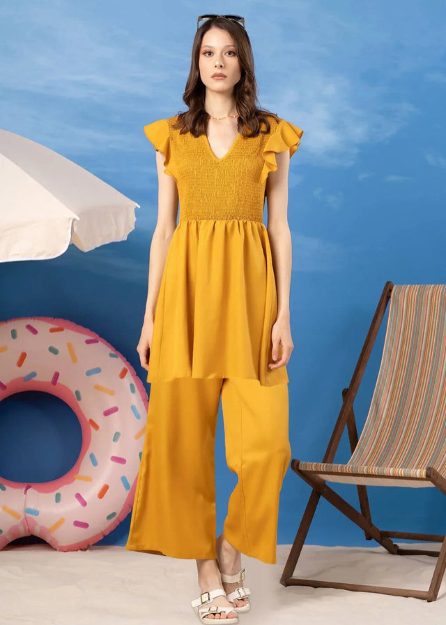 polyester Dress in Orange