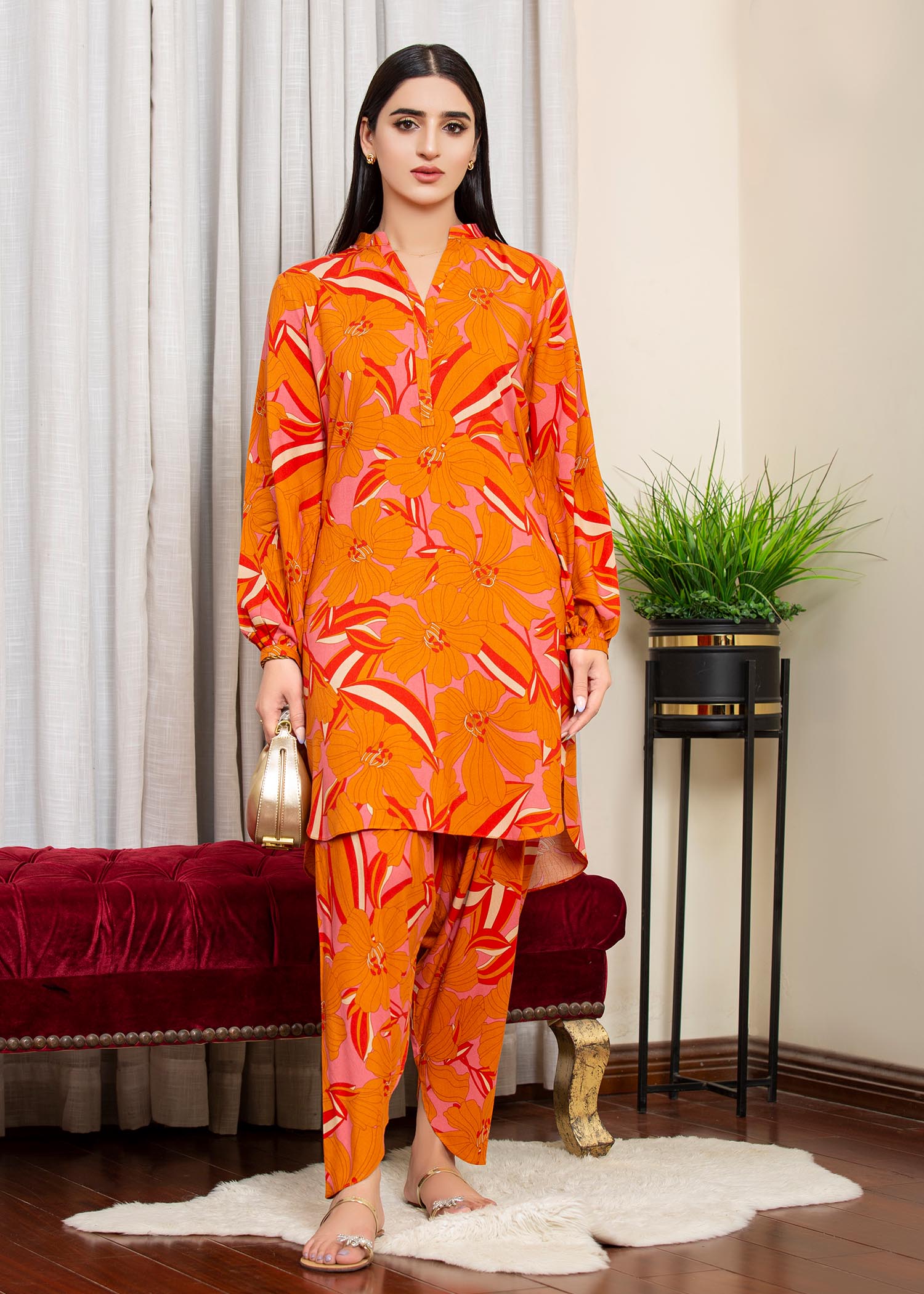 linen Co Ord Sets in Orange