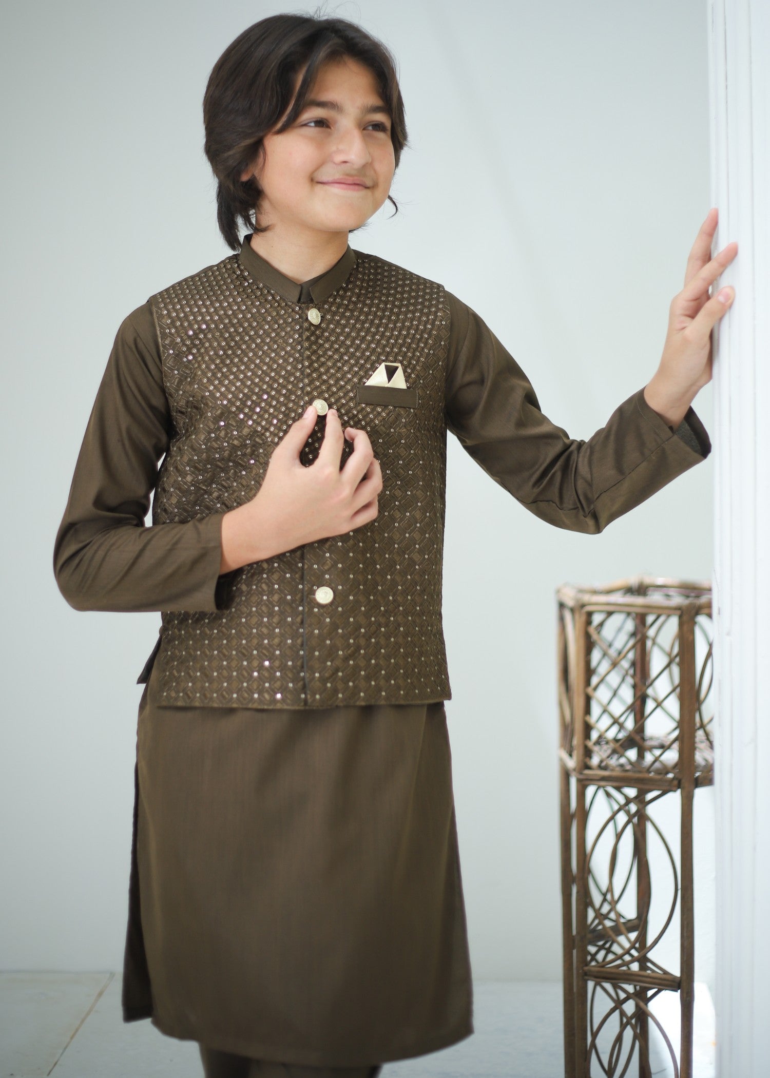 suiting Waistcoat in Cinnamon brown