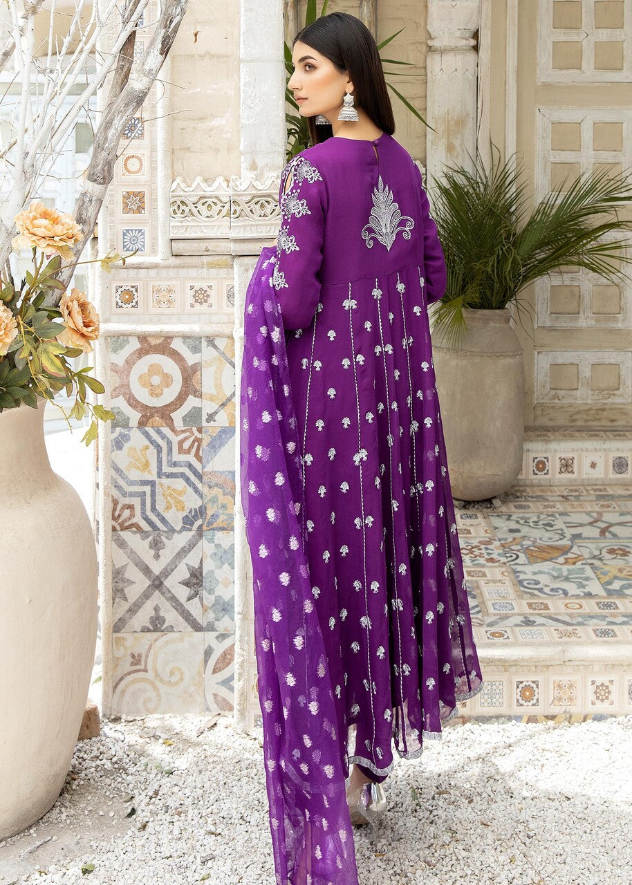 chiffon Angrakha in Purple