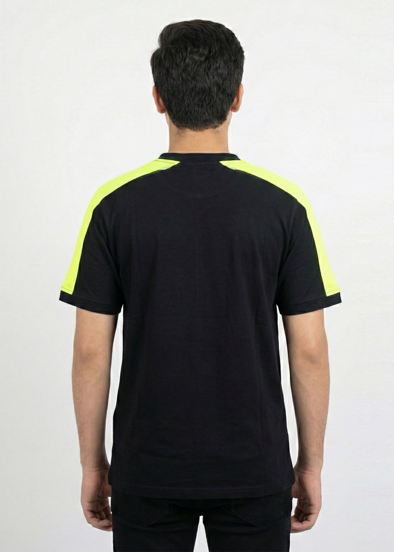 single jersey knit T Shirt in Yellow, black