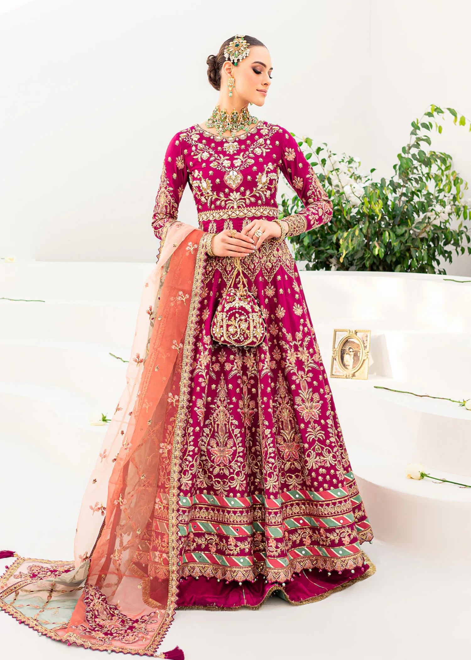raw silk Pishwas in Purple