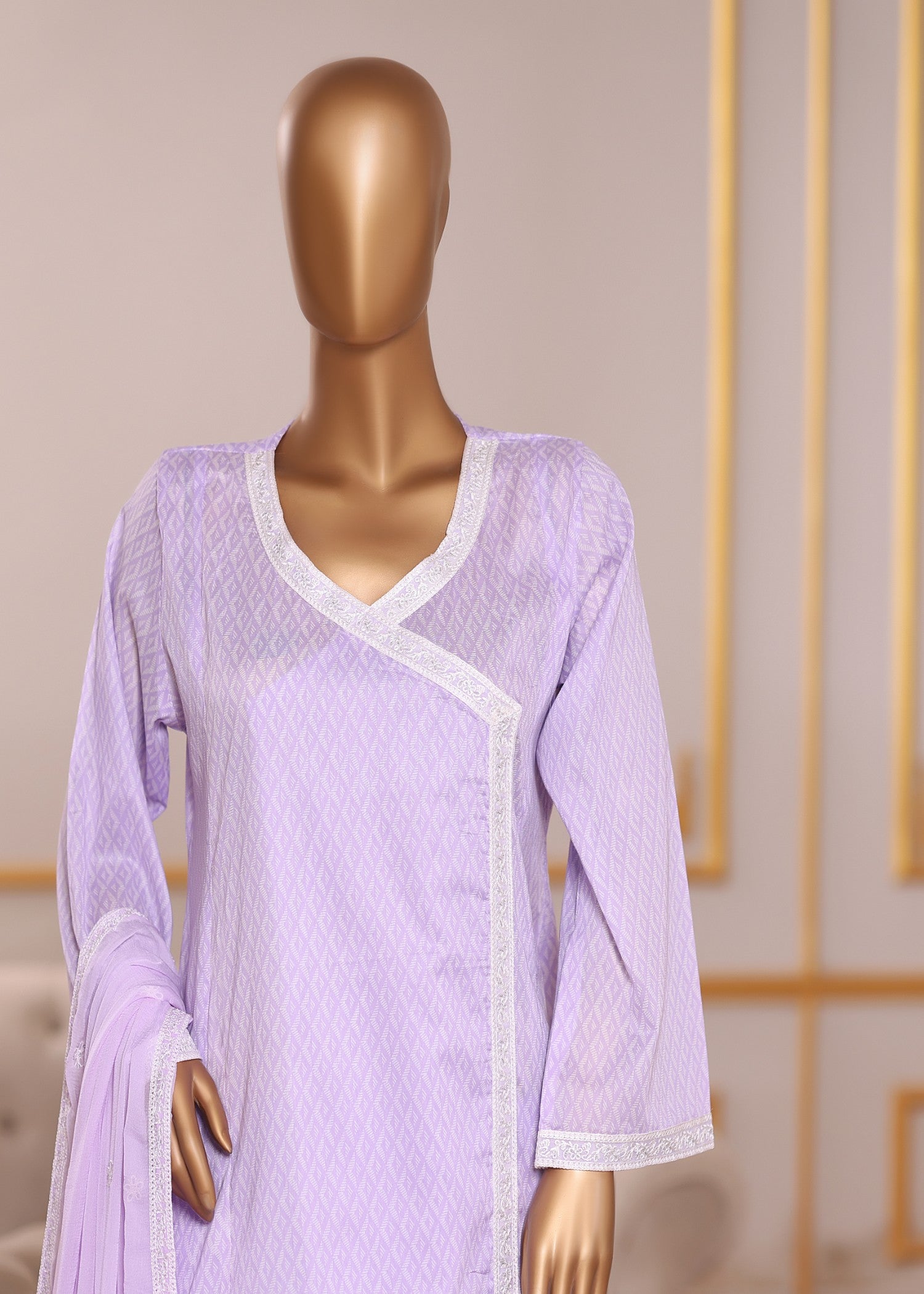 polycotton Angrakha in Lilac