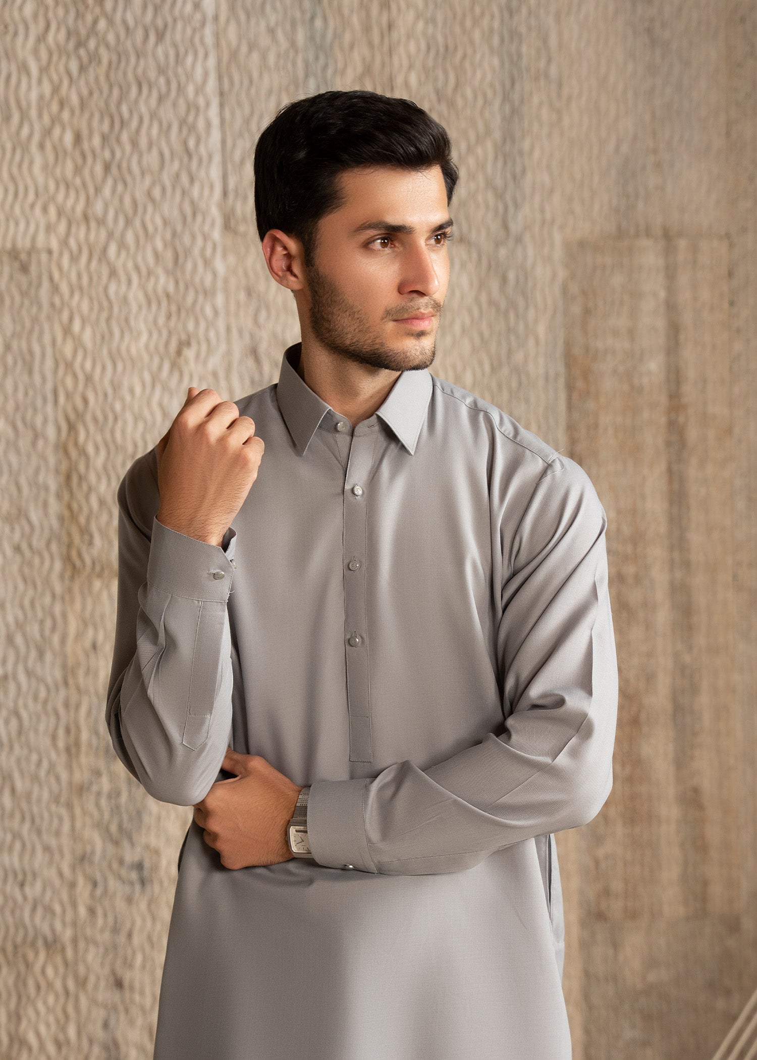 wash & wear Shalwar Kameez in Ash grey