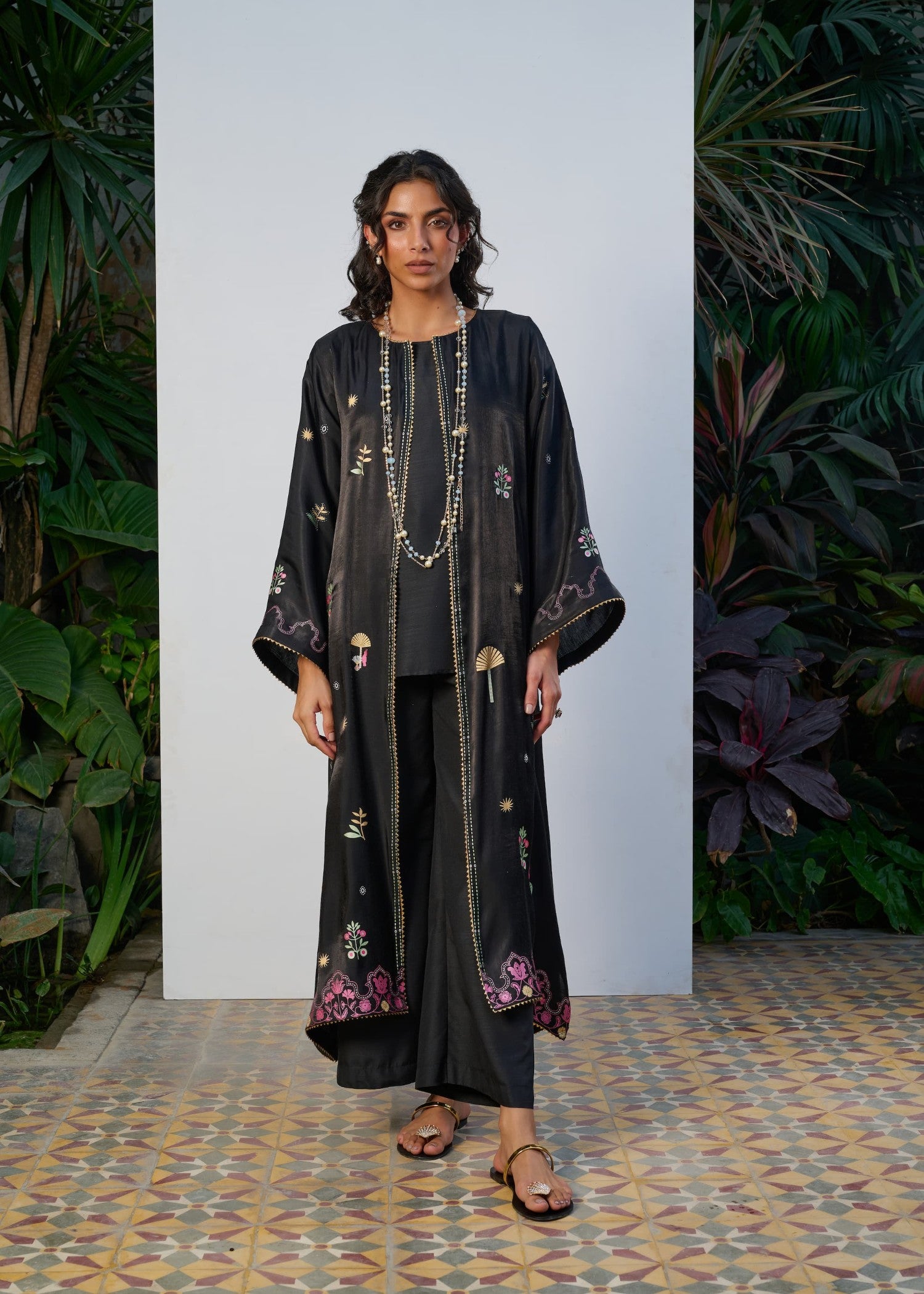 silk Gown in Black