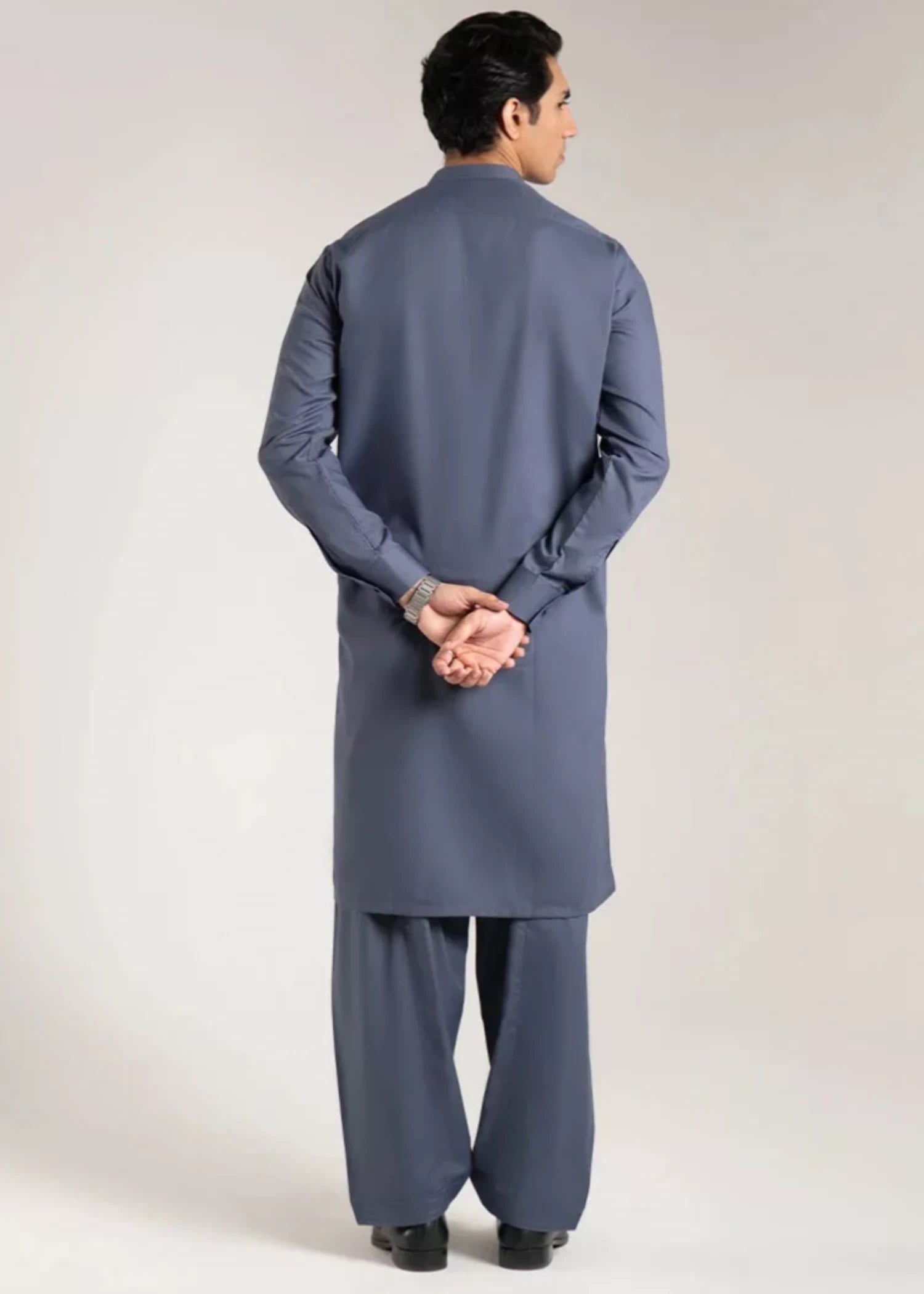 wash & wear Shalwar Kameez in Steel blue
