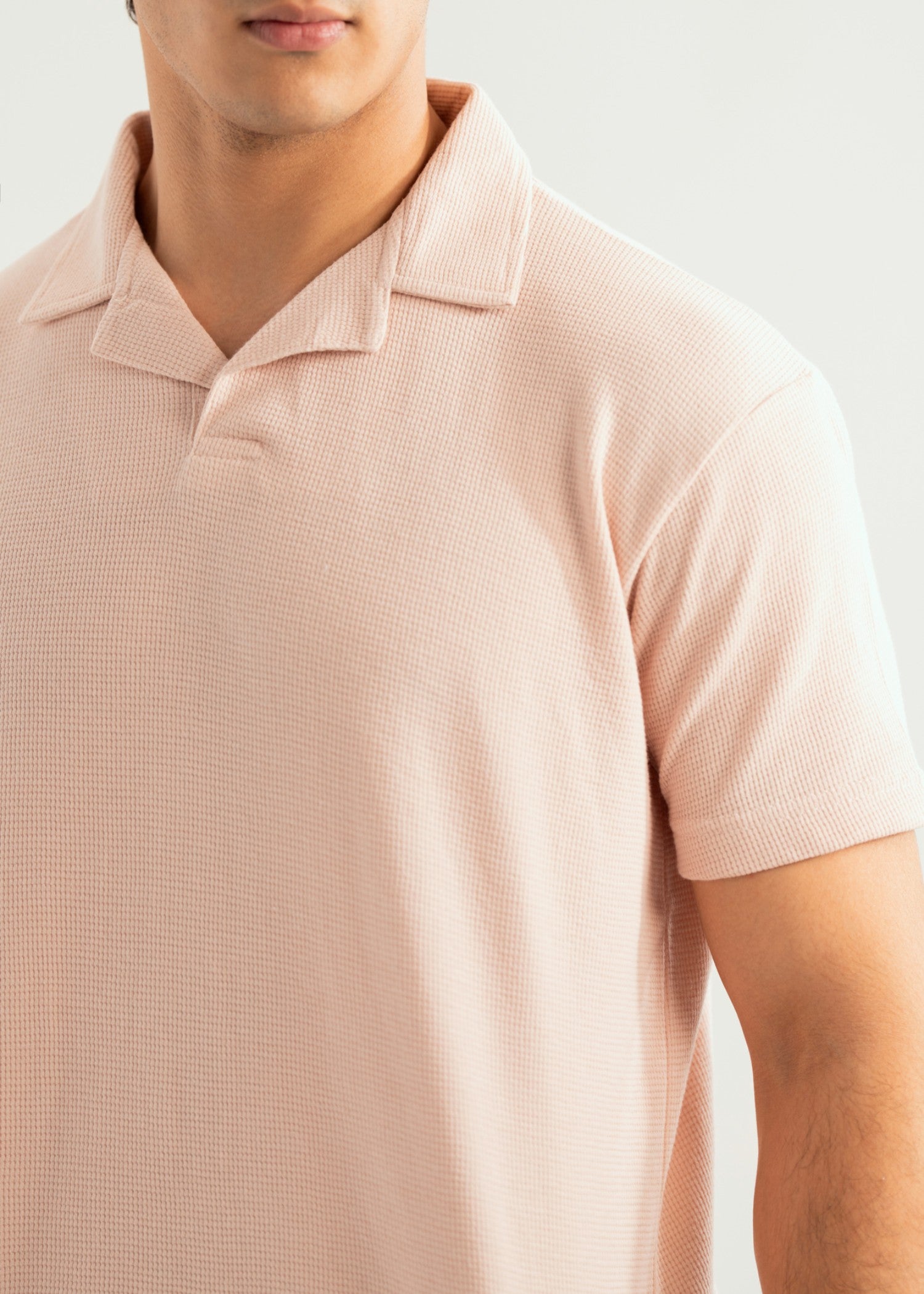 cotton Polo Shirt in Pastel pink