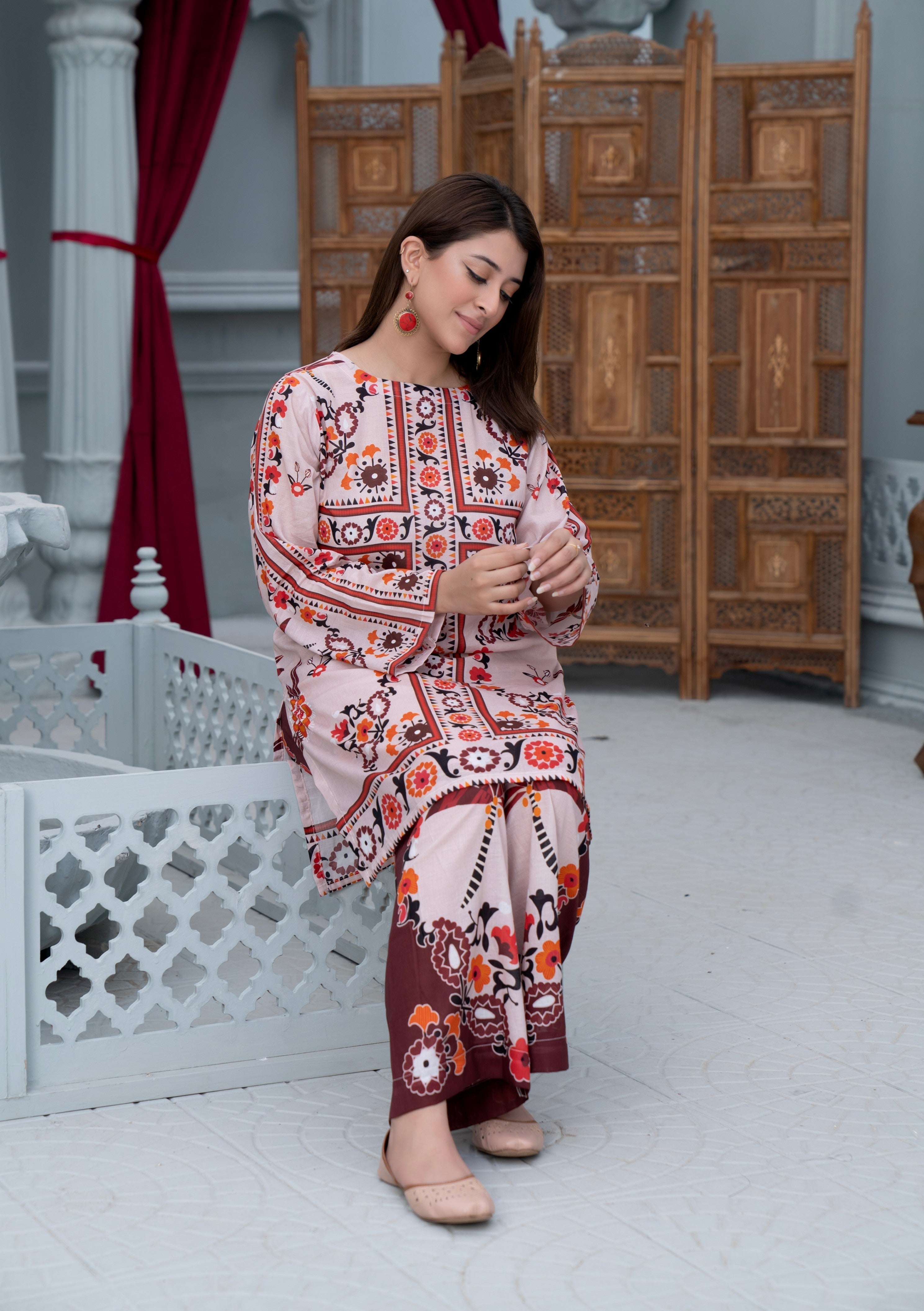 lawn Co Ord Sets in Light pink