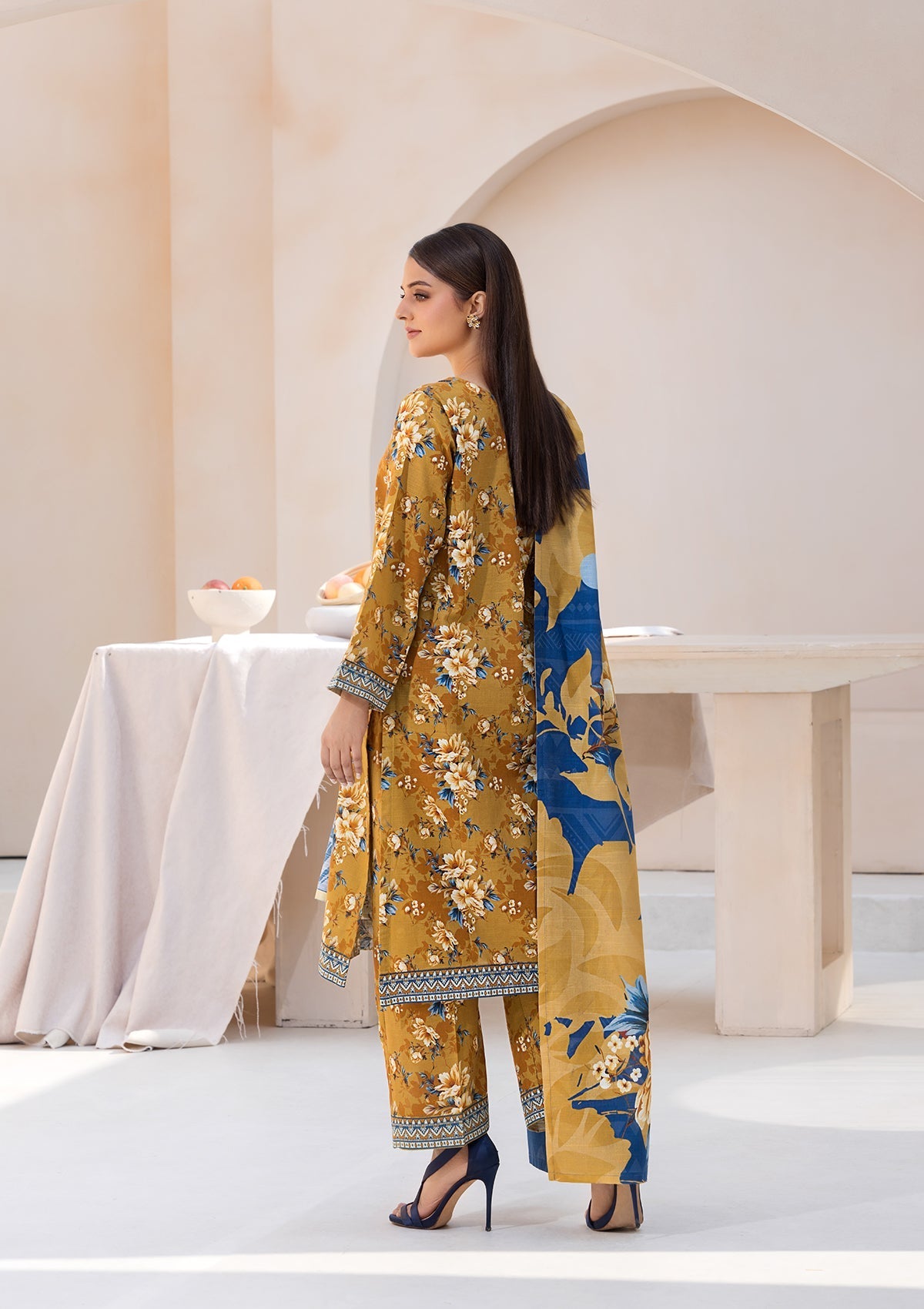 khaddar Kurta Set in Mustard