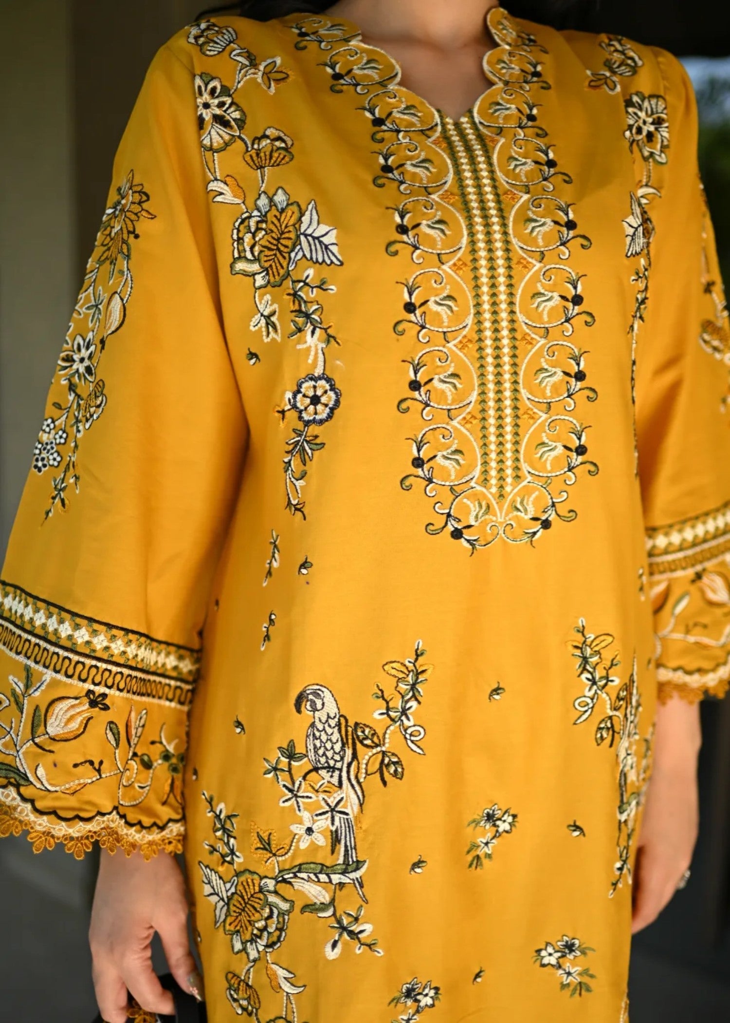 lawn cotton Kurta Set in Sunflower