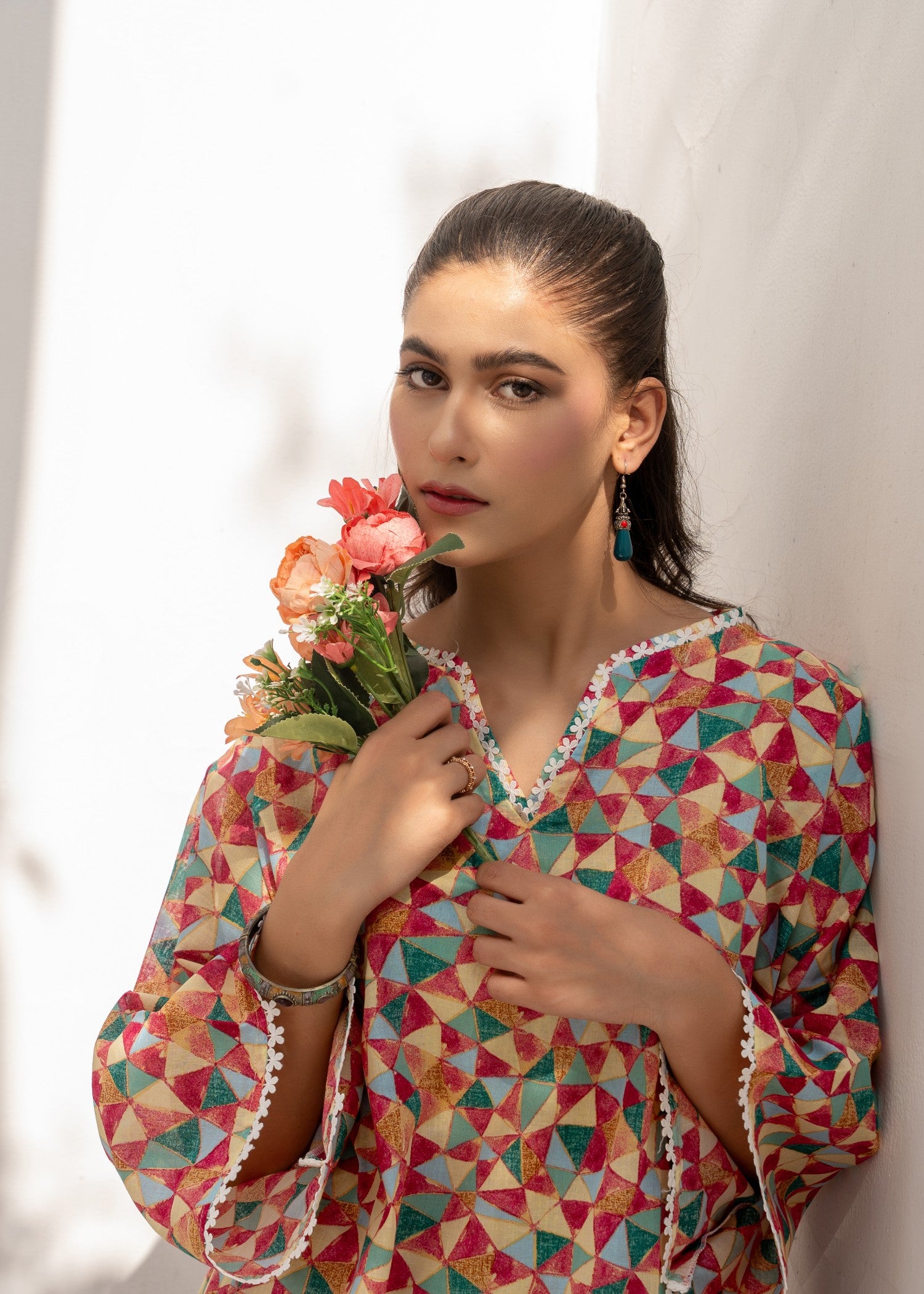 lawn Short Frock in Multi