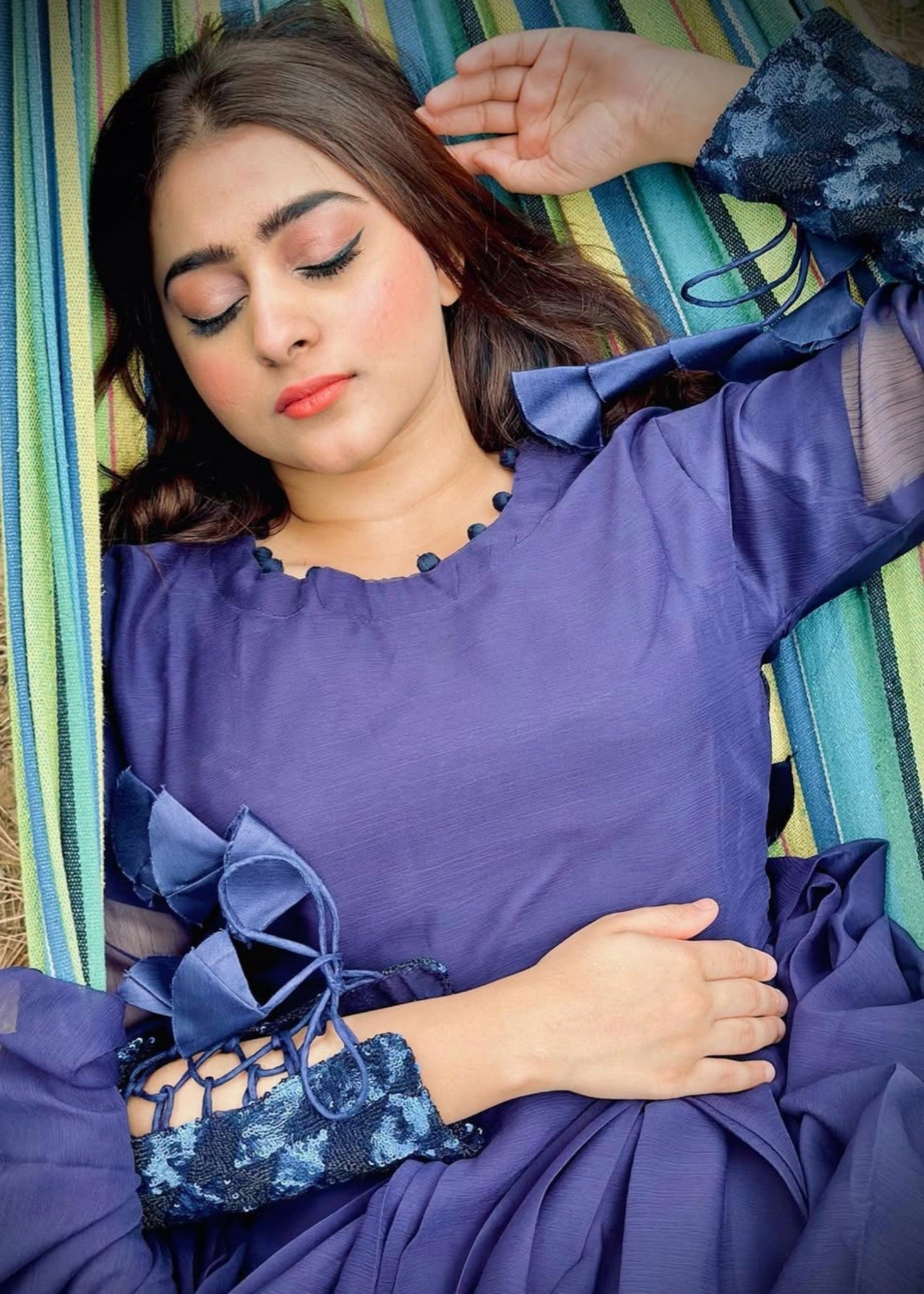 chiffon Maxi in Navy blue