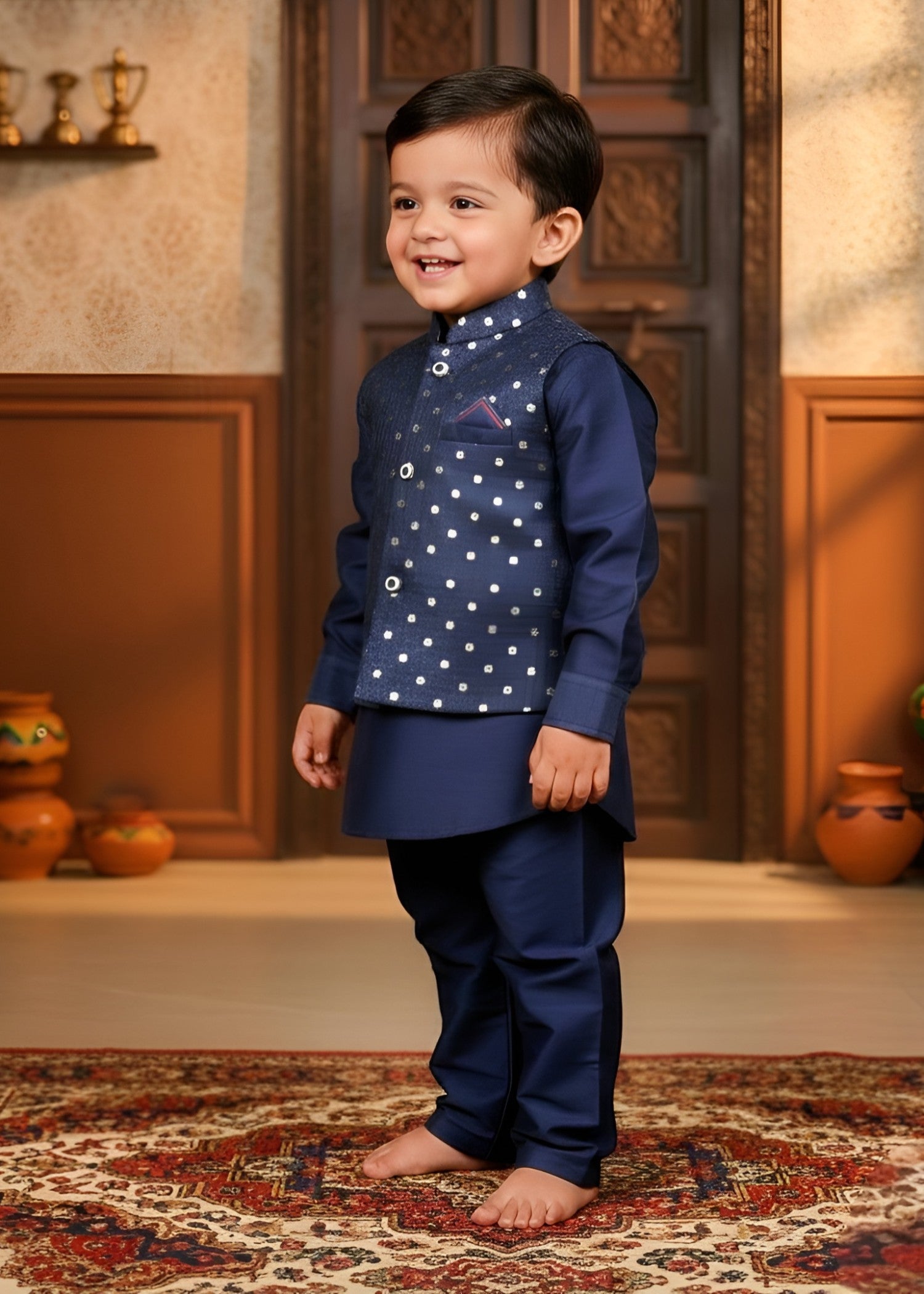 suiting Waistcoat in Prussian blue