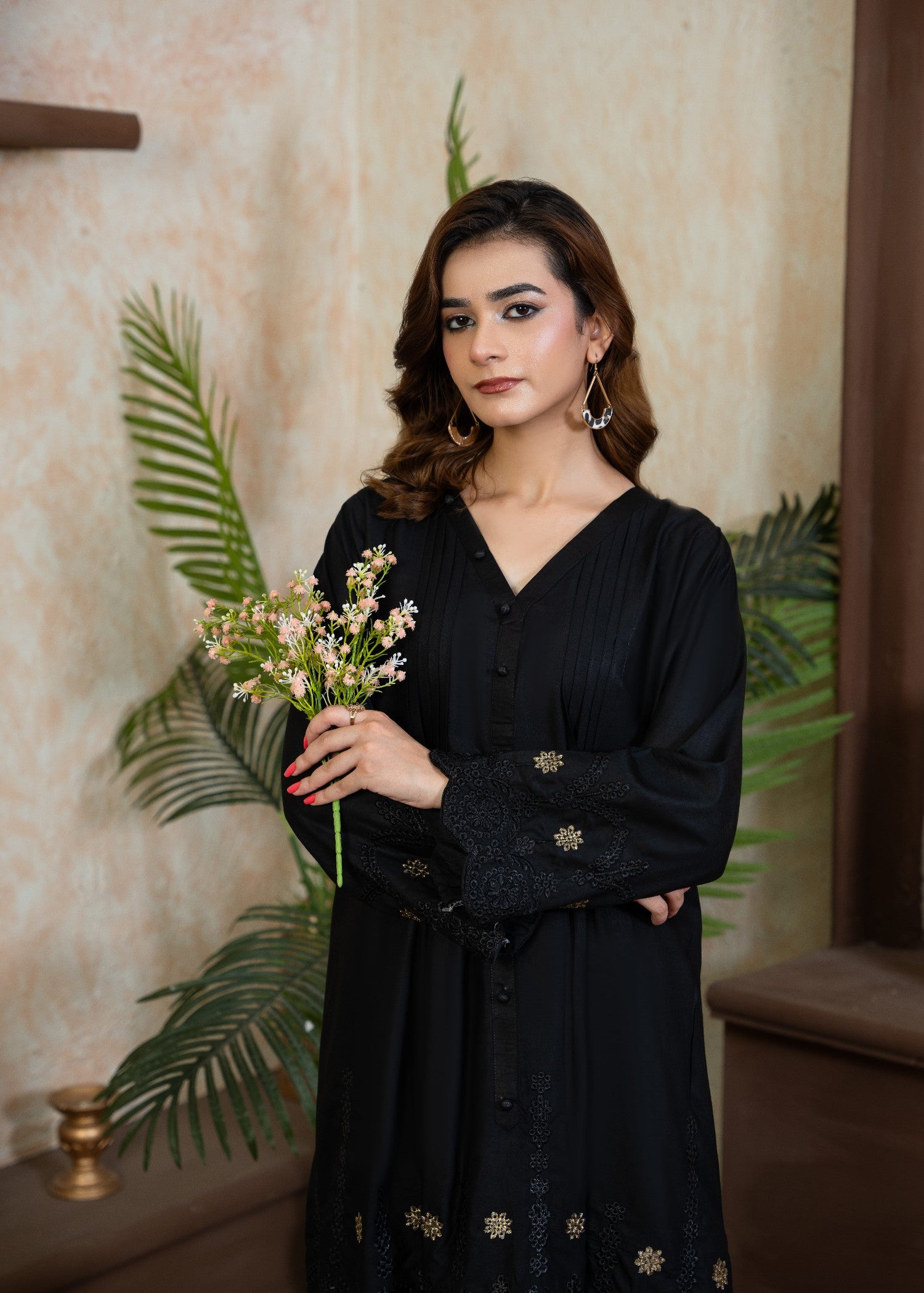 pure cotton Short Frock in Black