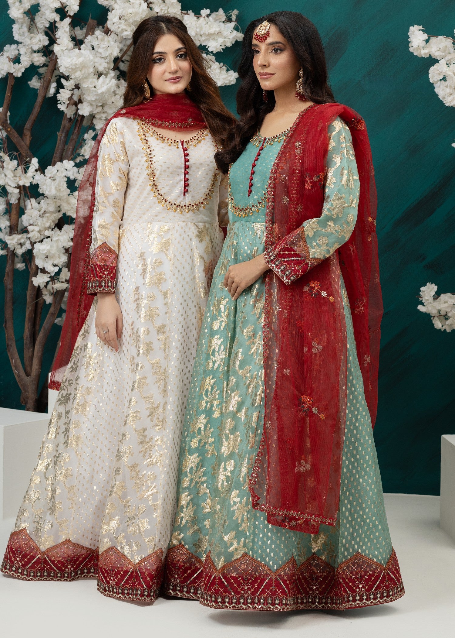tissue Pishwas in Mint green