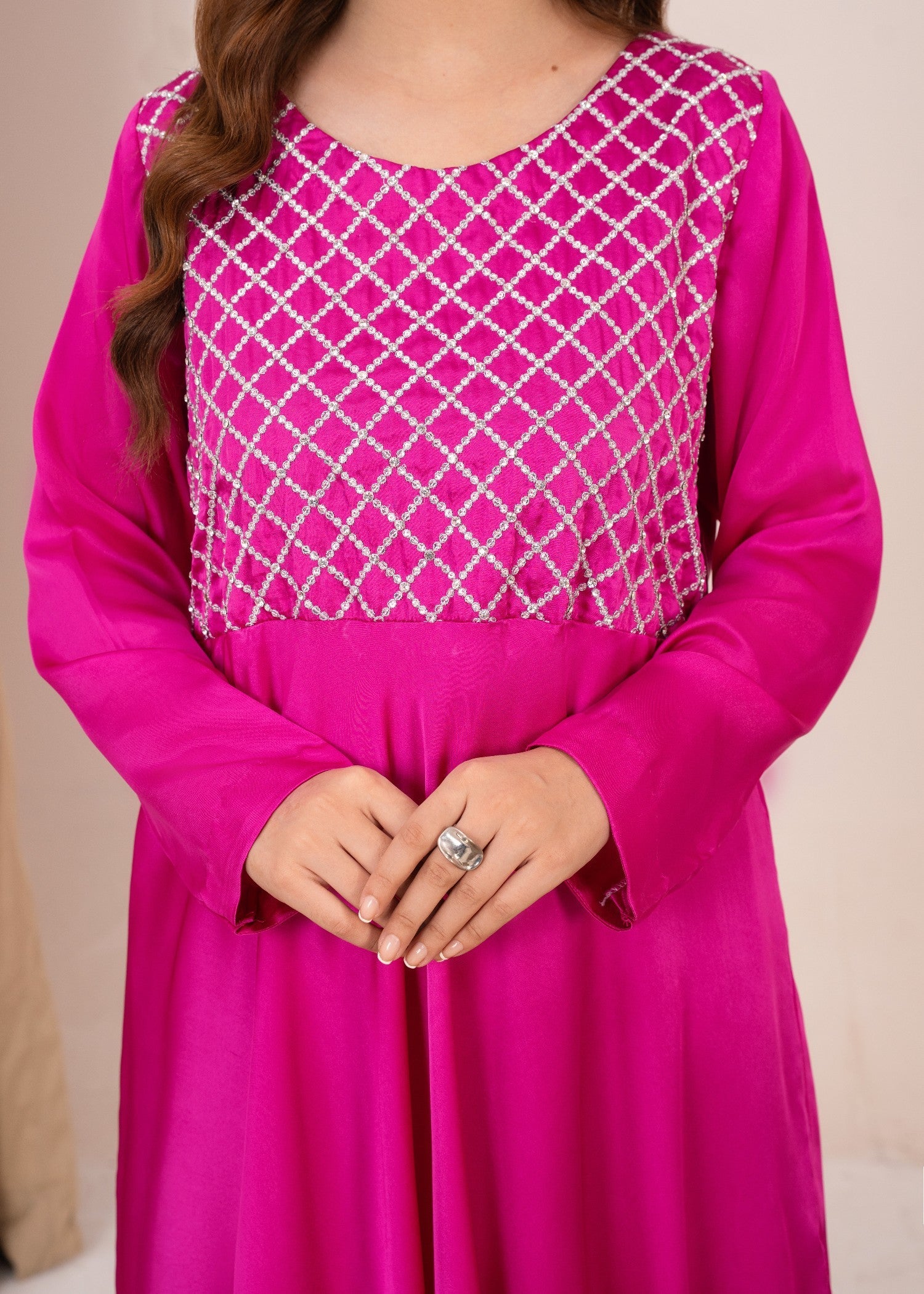 silk Maxi in Fuchsia pink