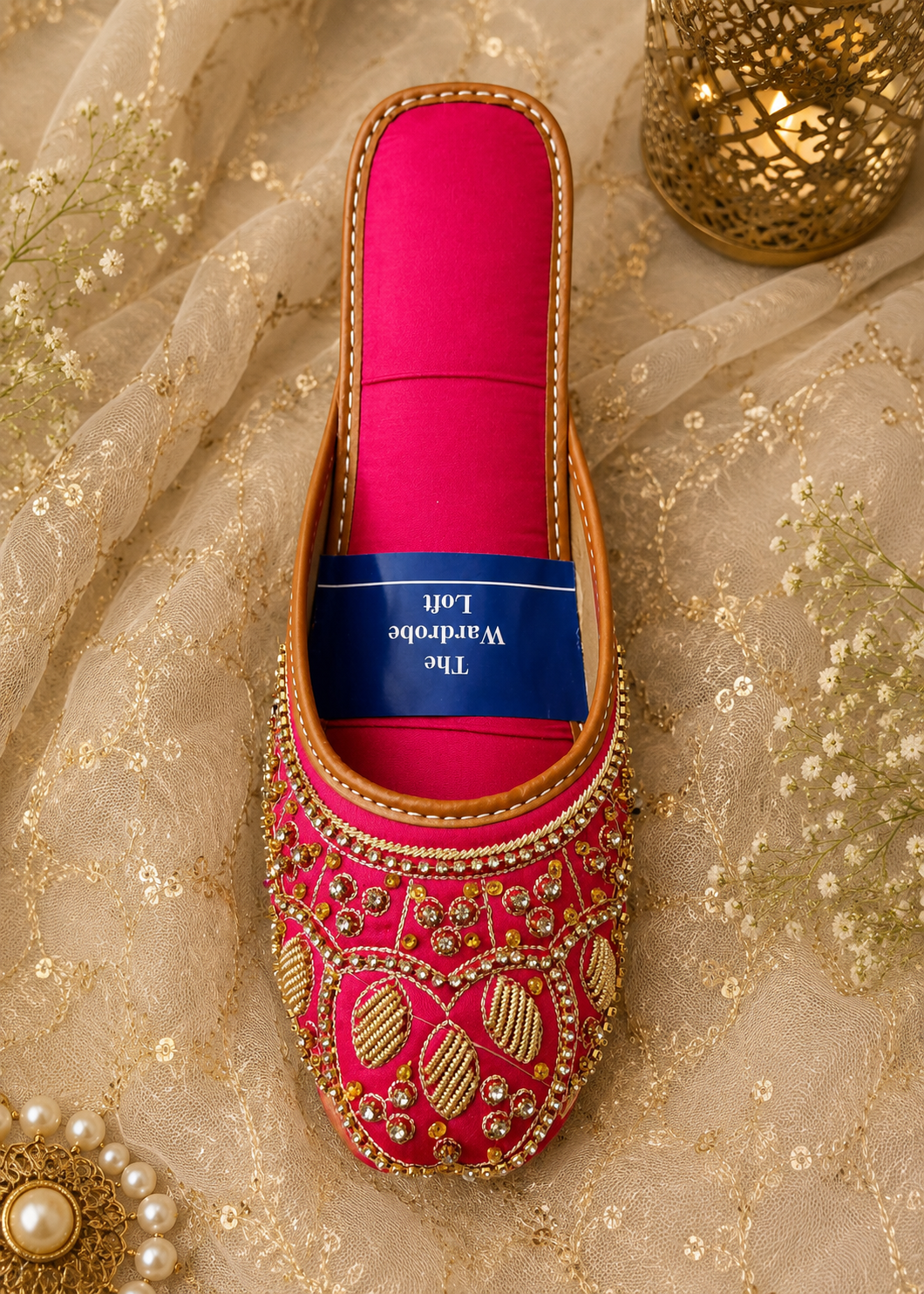 Khussa in Deep pink by - High Quality Women Khussa QYS7631