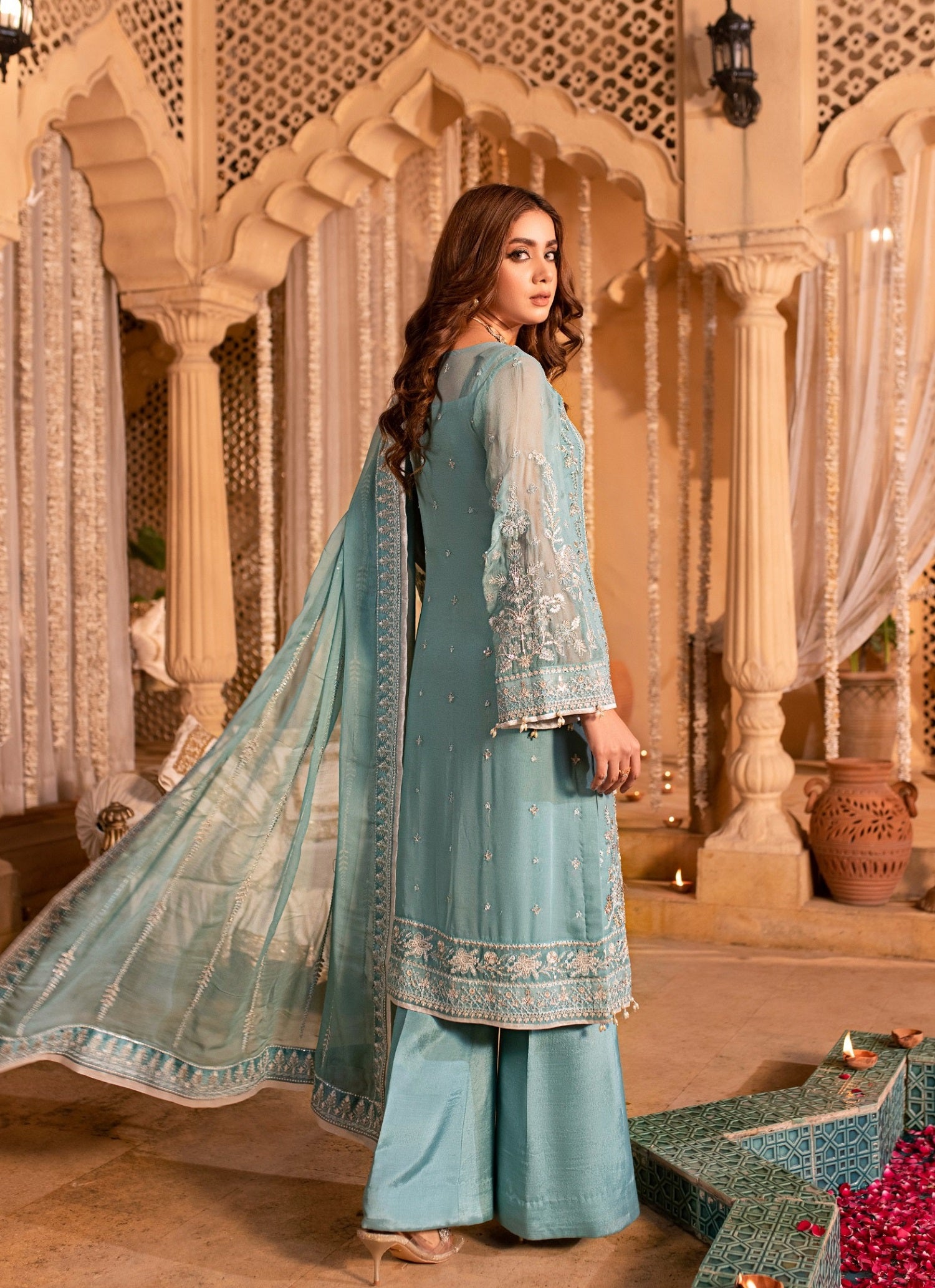 chiffon Unstitched in Blue