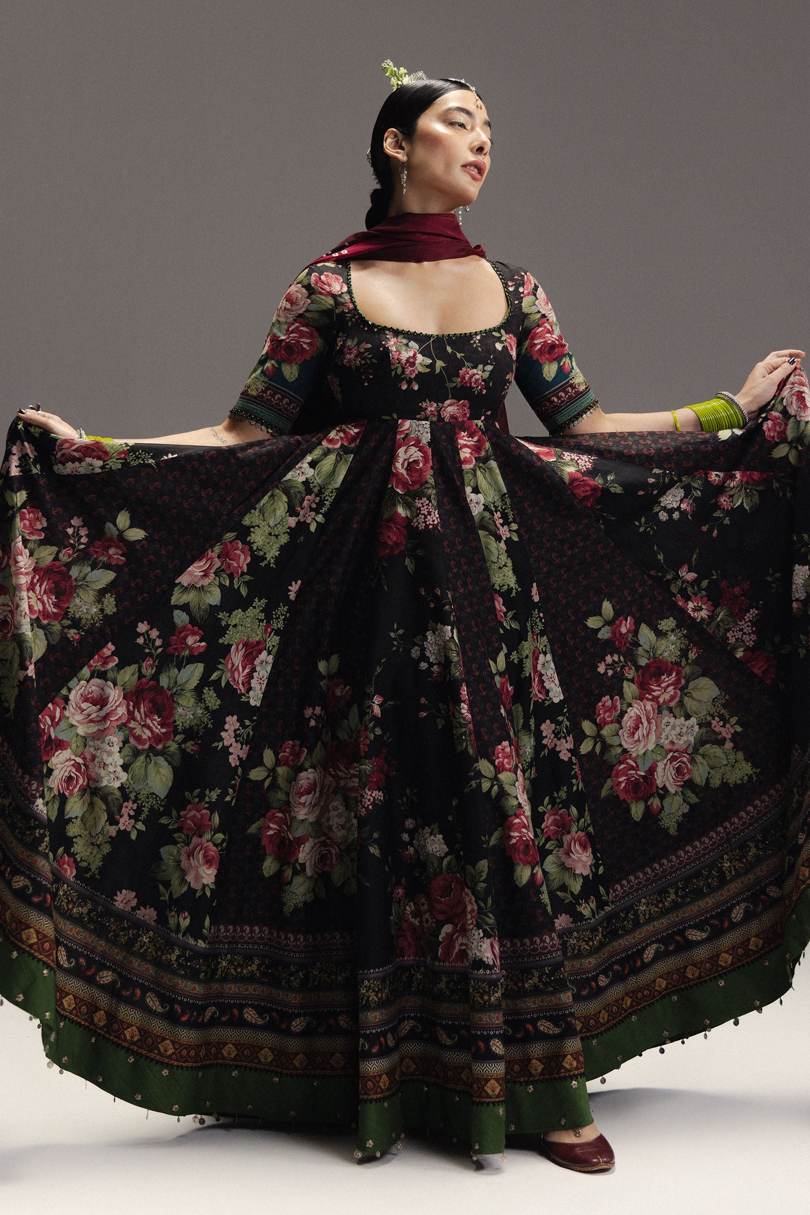 Anarkali Festive Luxury Lawn – Shehzadi-D5