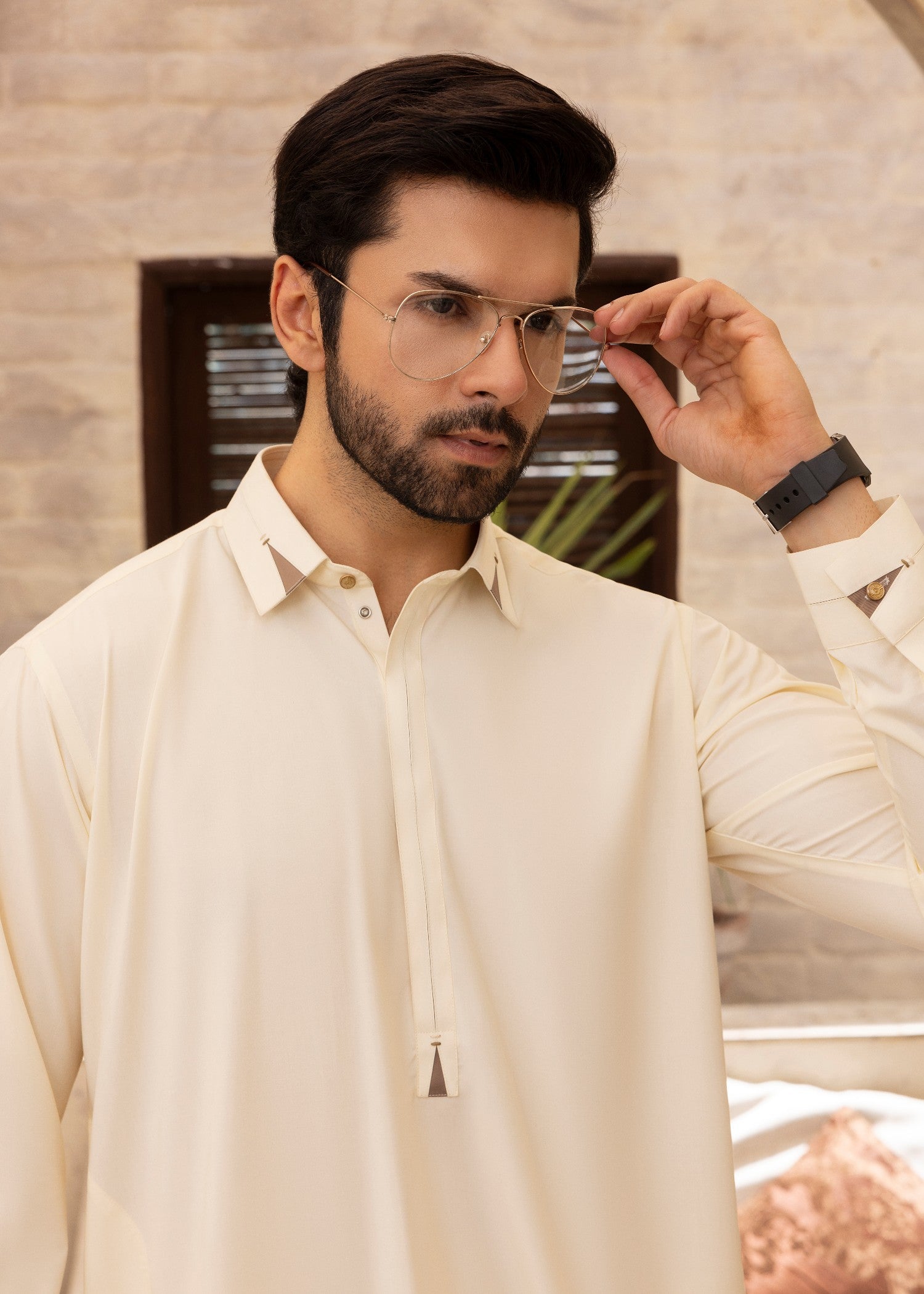 wash & wear Shalwar Kameez in Cream